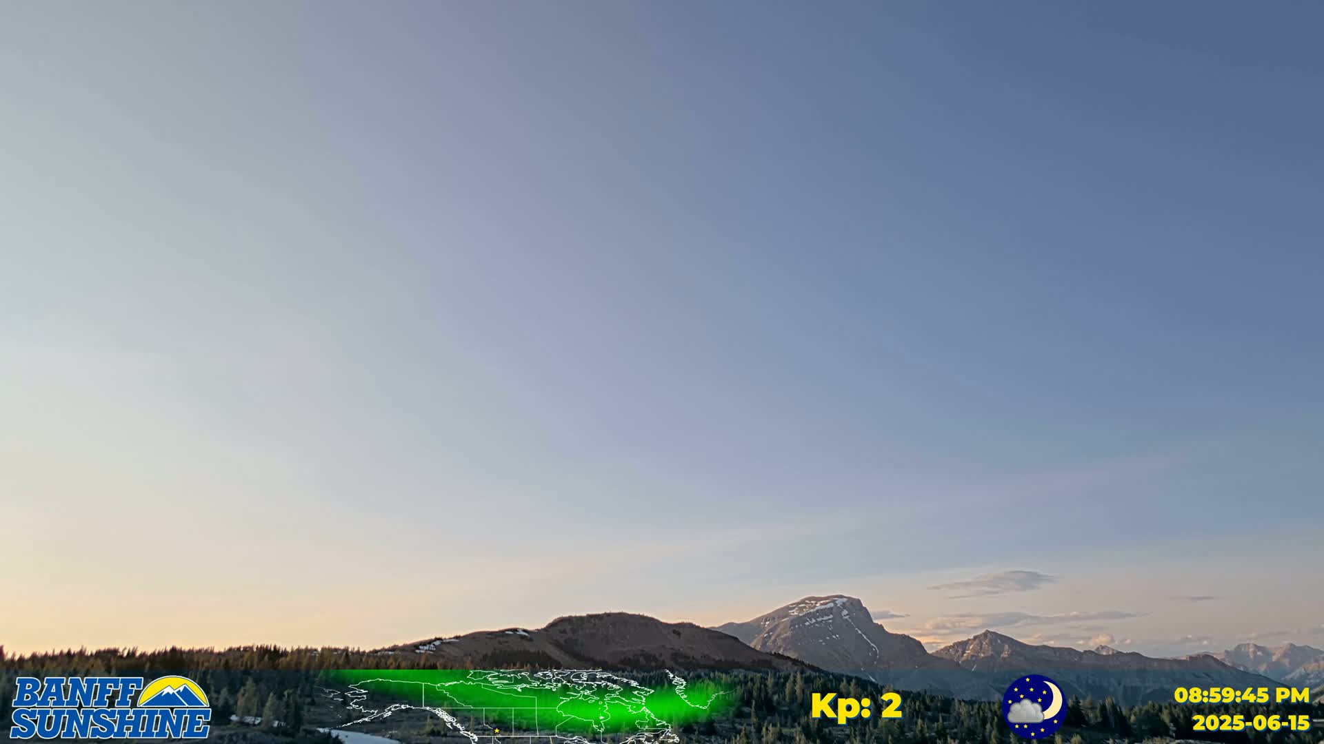 Banff Sunshine Ski Village Mt Bourgeau View & Aurora Borealis/ Northern Lights Live Cam -  Banff, Alberta's Rockies, Alberta, Canada