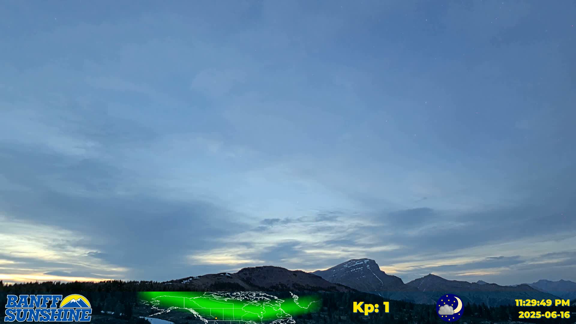 Banff Sunshine Ski Village Mt Bourgeau View & Aurora Borealis/ Northern Lights Live Cam -  Banff, Alberta's Rockies, Alberta, Canada