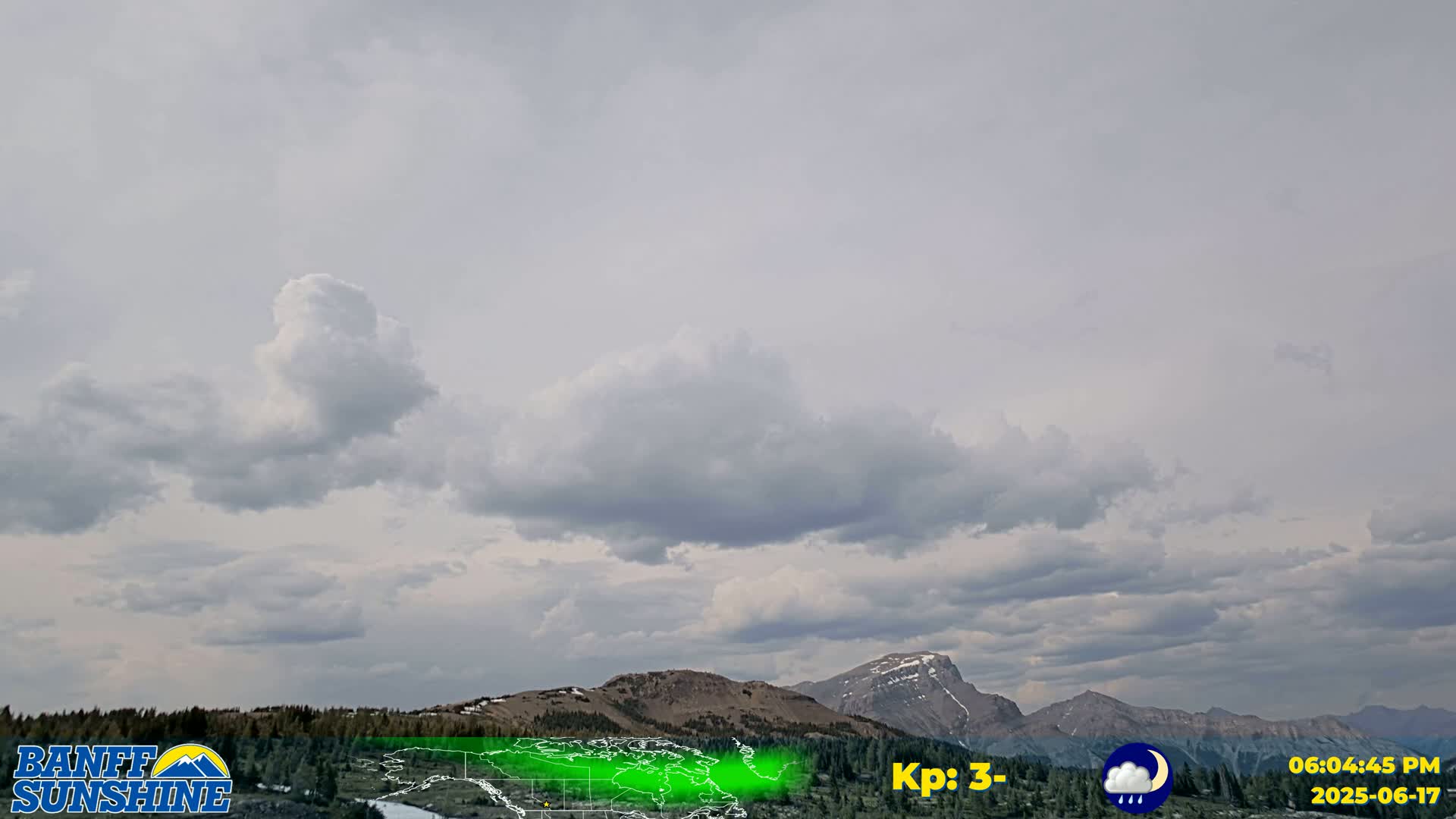 Banff Sunshine Ski Village Mt Bourgeau View & Aurora Borealis/ Northern Lights Live Cam -  Banff, Alberta's Rockies, Alberta, Canada