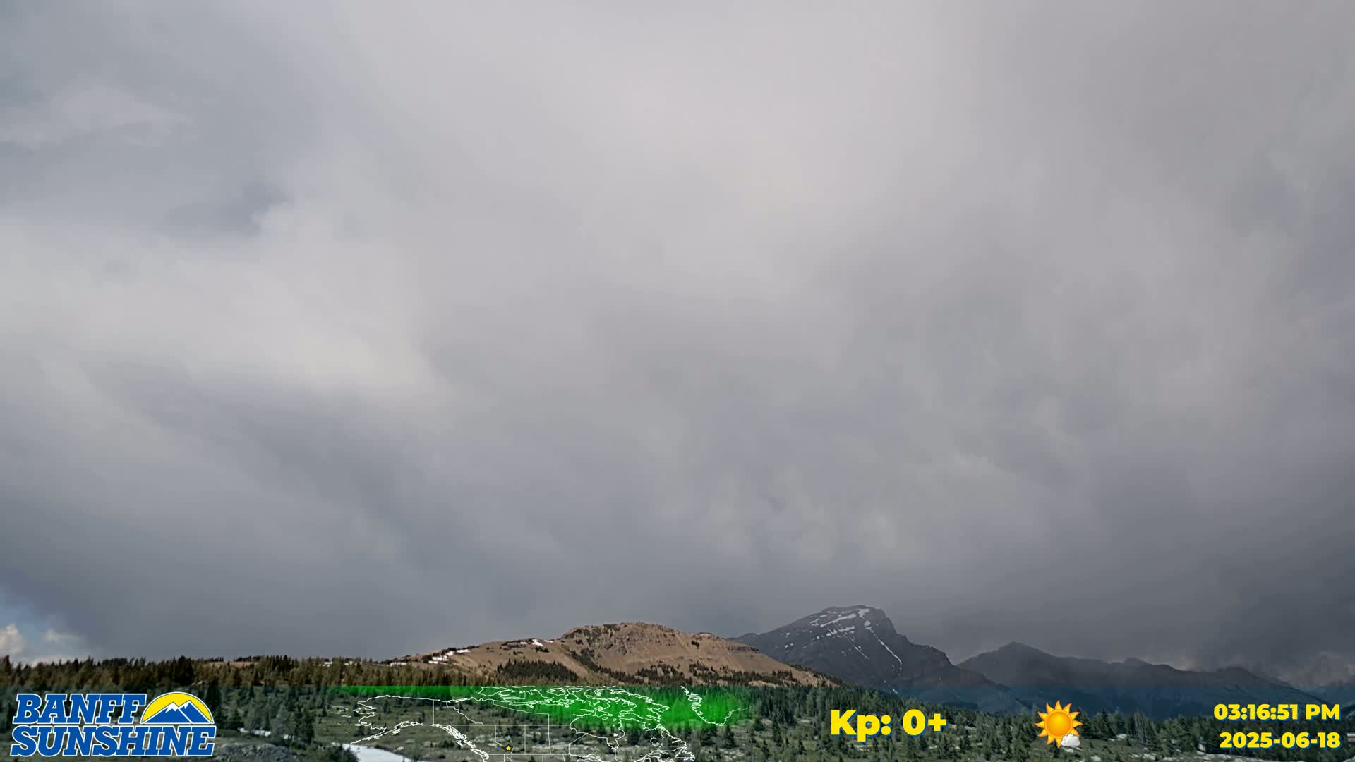 Banff Sunshine Ski Village Mt Bourgeau View & Aurora Borealis/ Northern Lights Live Cam -  Banff, Alberta's Rockies, Alberta, Canada