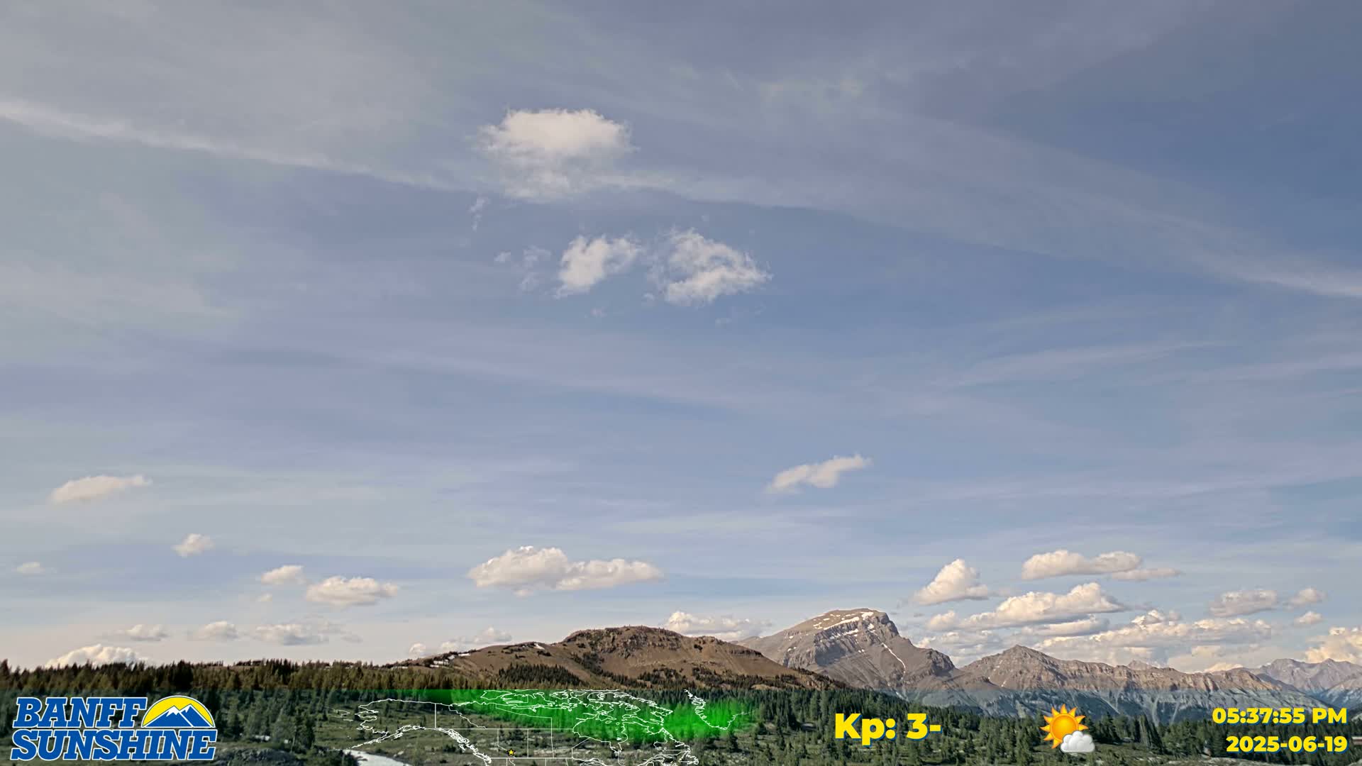 Banff Sunshine Ski Village Mt Bourgeau View & Aurora Borealis/ Northern Lights Live Cam -  Banff, Alberta's Rockies, Alberta, Canada