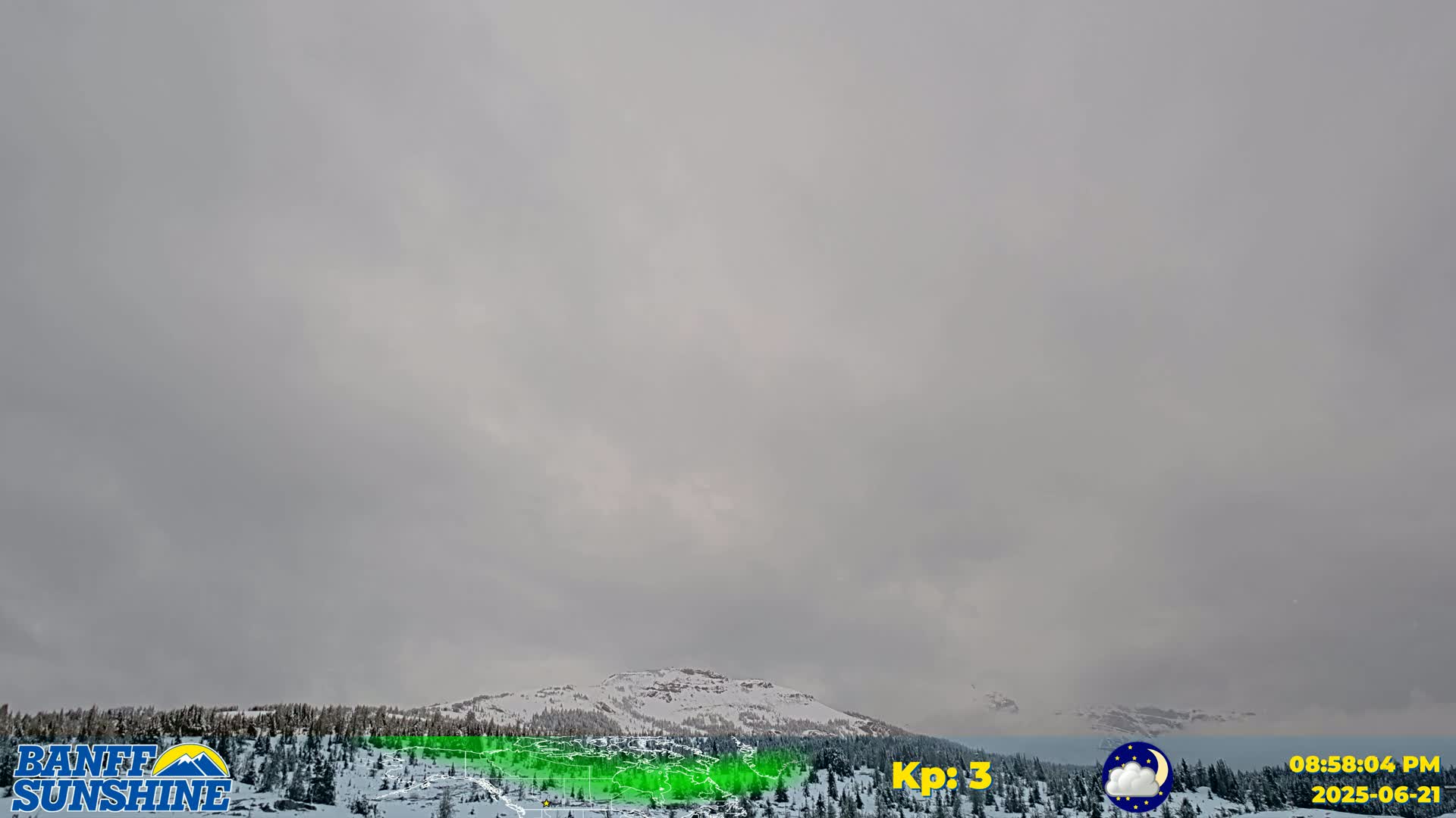 Banff Sunshine Ski Village Mt Bourgeau View & Aurora Borealis/ Northern Lights Live Cam -  Banff, Alberta's Rockies, Alberta, Canada