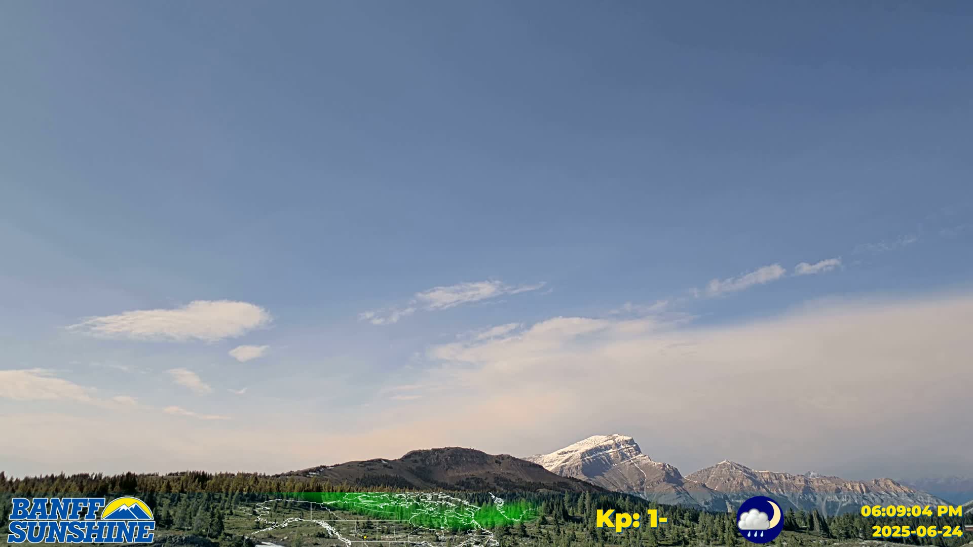 Banff Sunshine Ski Village Mt Bourgeau View & Aurora Borealis/ Northern Lights Live Cam -  Banff, Alberta's Rockies, Alberta, Canada
