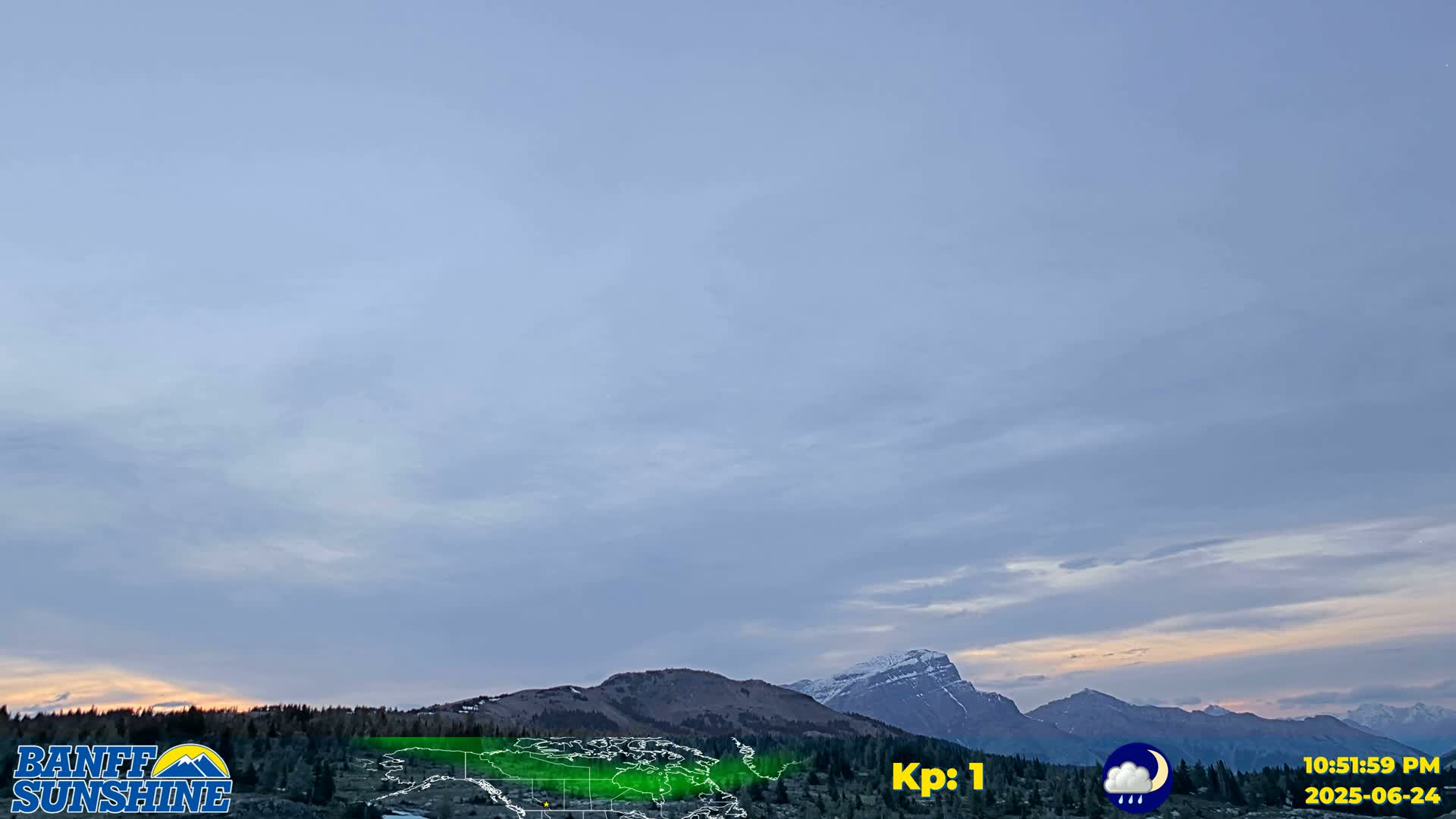 Banff Sunshine Ski Village Mt Bourgeau View & Aurora Borealis/ Northern Lights Live Cam -  Banff, Alberta's Rockies, Alberta, Canada