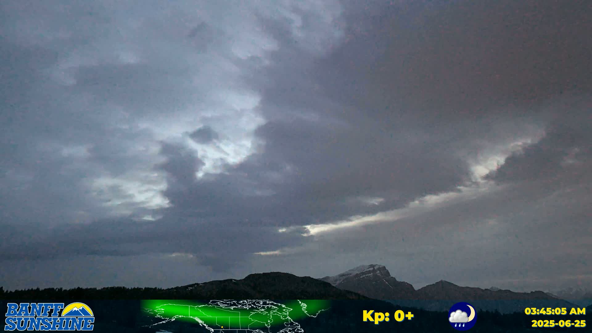 Banff Sunshine Ski Village Mt Bourgeau View & Aurora Borealis/ Northern Lights Live Cam -  Banff, Alberta's Rockies, Alberta, Canada