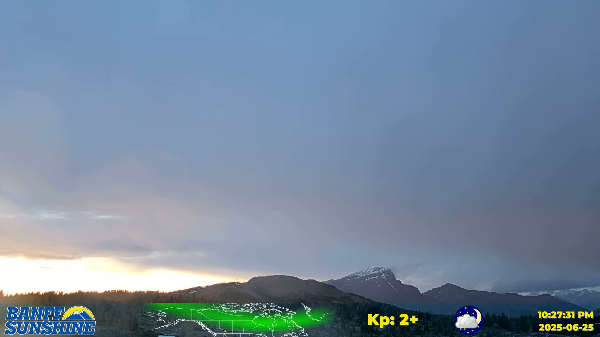 Banff Sunshine Ski Village Mt Bourgeau View & Aurora Borealis/ Northern Lights Live Cam -  Banff, Alberta's Rockies, Alberta, Canada