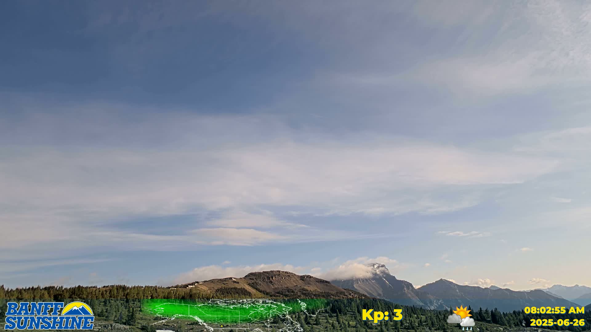Banff Sunshine Ski Village Mt Bourgeau View & Aurora Borealis/ Northern Lights Live Cam -  Banff, Alberta's Rockies, Alberta, Canada