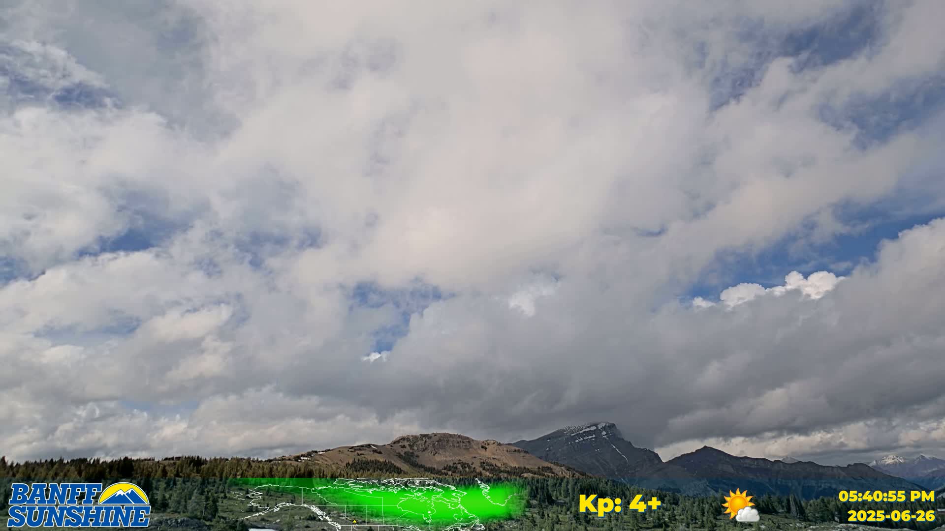 Banff Sunshine Ski Village Mt Bourgeau View & Aurora Borealis/ Northern Lights Live Cam -  Banff, Alberta's Rockies, Alberta, Canada
