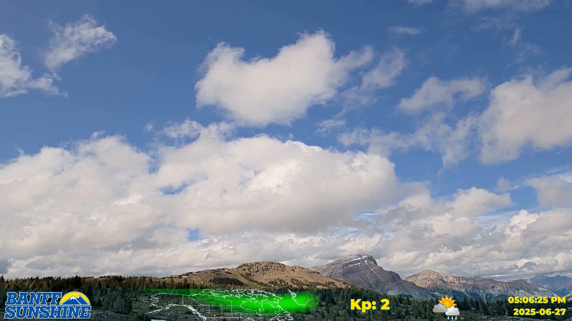 Banff Sunshine Ski Village Mt Bourgeau View & Aurora Borealis/ Northern Lights Live Cam -  Banff, Alberta's Rockies, Alberta, Canada