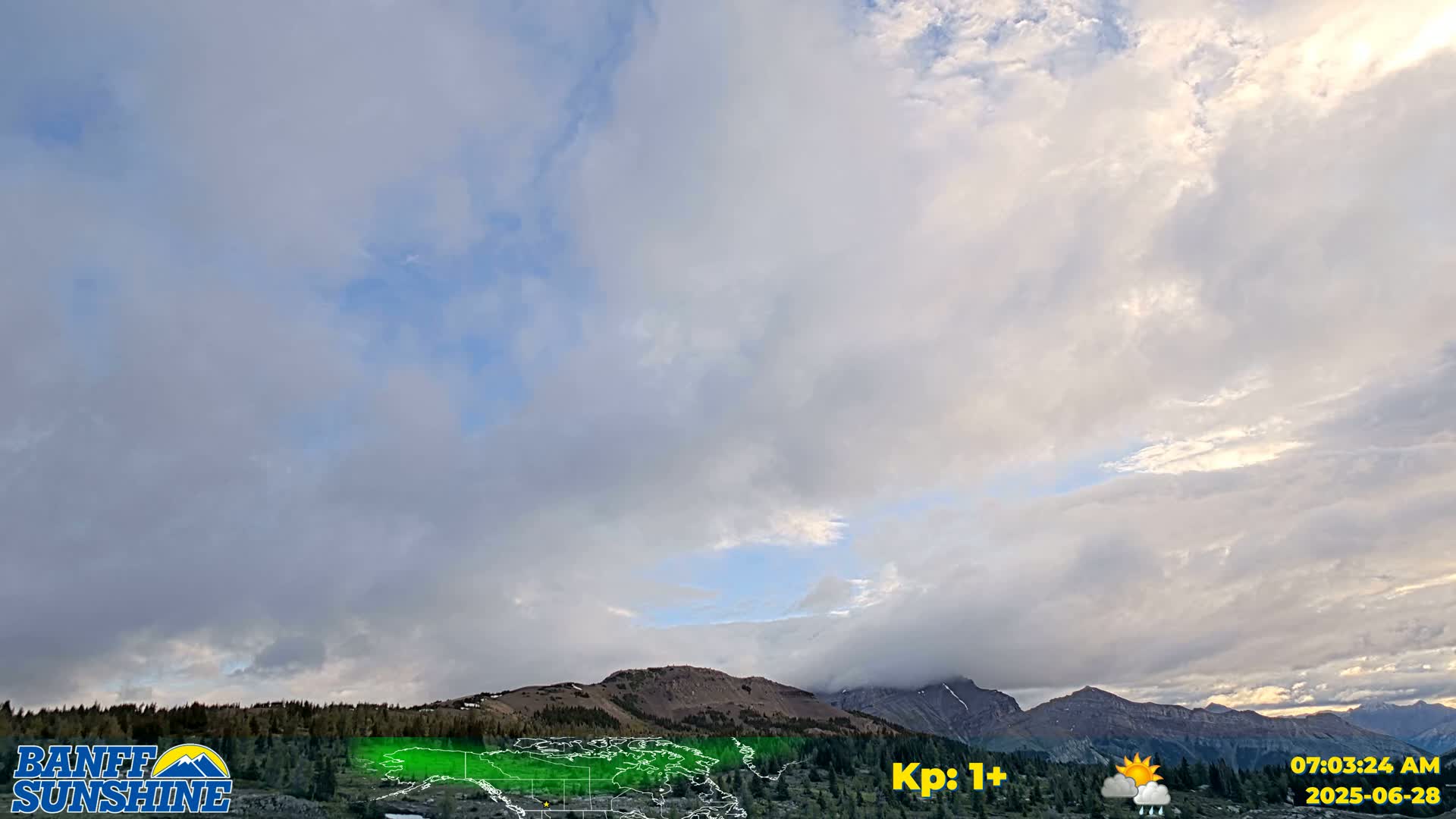 Banff Sunshine Ski Village Mt Bourgeau View & Aurora Borealis/ Northern Lights Live Cam -  Banff, Alberta's Rockies, Alberta, Canada