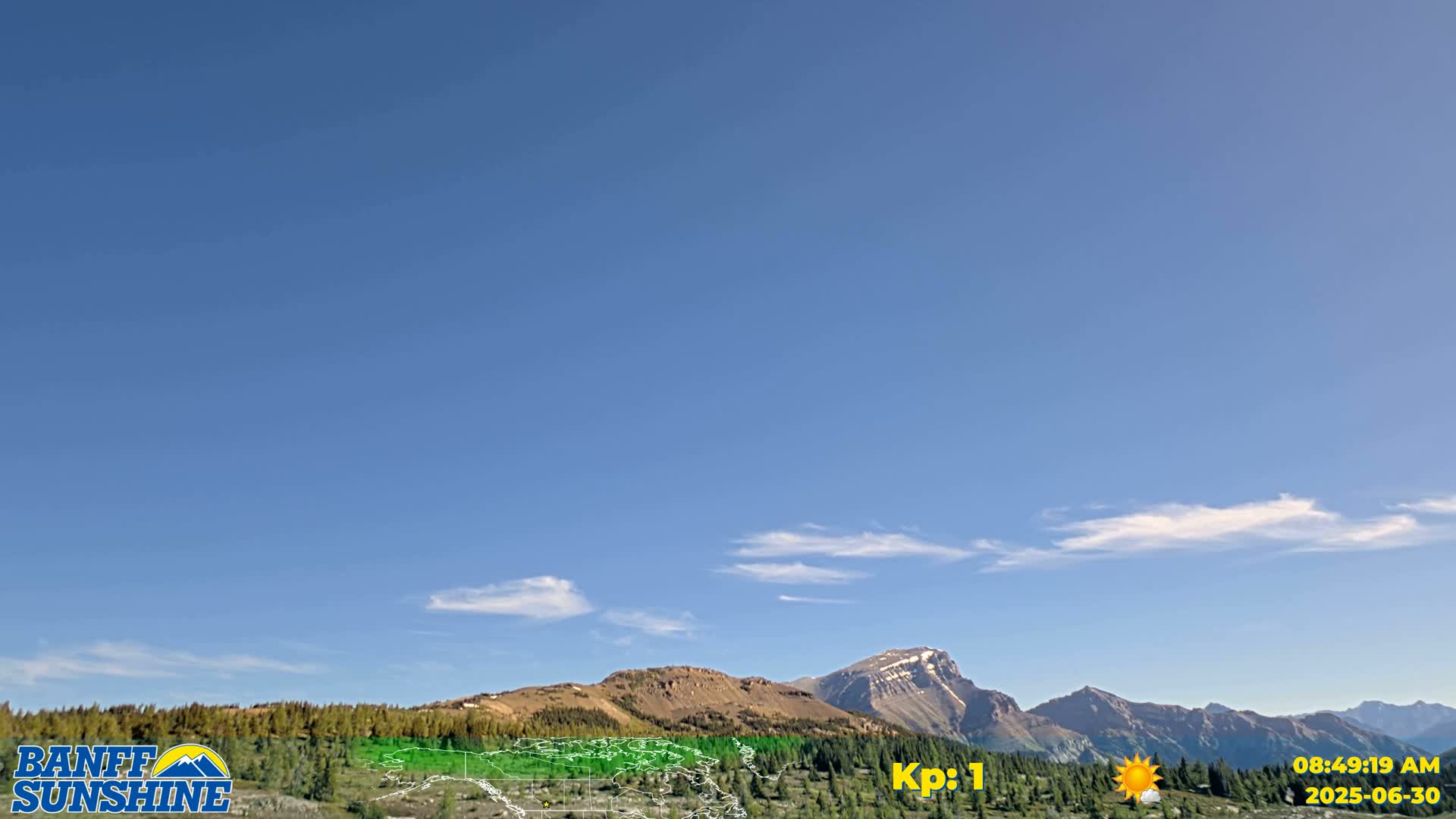 Banff Sunshine Ski Village Mt Bourgeau View & Aurora Borealis/ Northern Lights Live Cam -  Banff, Alberta's Rockies, Alberta, Canada
