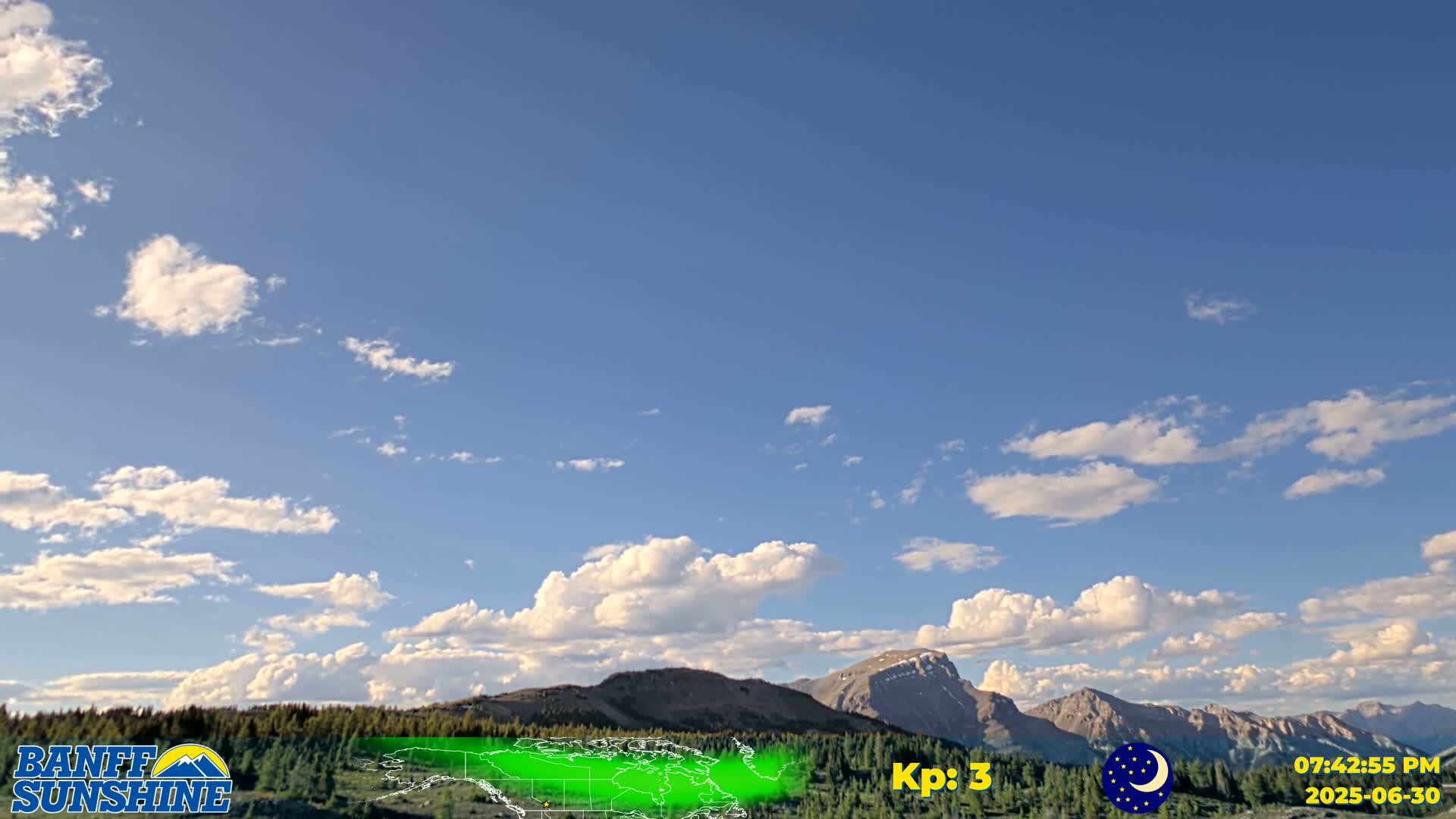 Banff Sunshine Ski Village Mt Bourgeau View & Aurora Borealis/ Northern Lights Live Cam -  Banff, Alberta's Rockies, Alberta, Canada