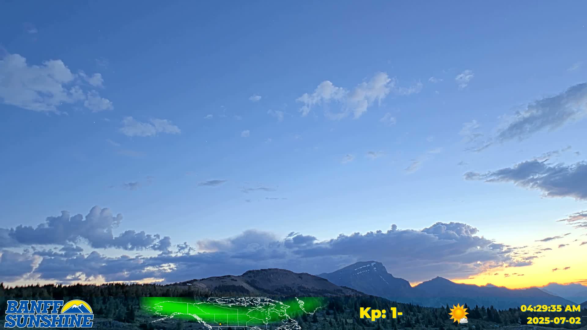 Banff Sunshine Ski Village Mt Bourgeau View & Aurora Borealis/ Northern Lights Live Cam -  Banff, Alberta's Rockies, Alberta, Canada