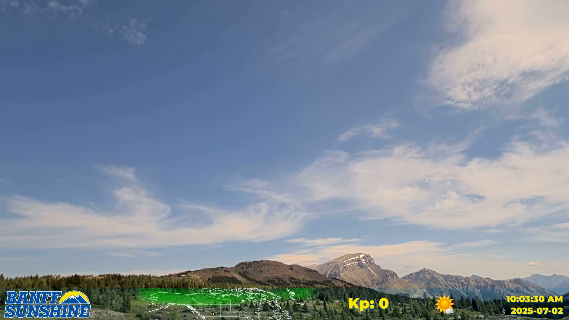 Banff Sunshine Ski Village Mt Bourgeau View & Aurora Borealis/ Northern Lights Live Cam -  Banff, Alberta's Rockies, Alberta, Canada