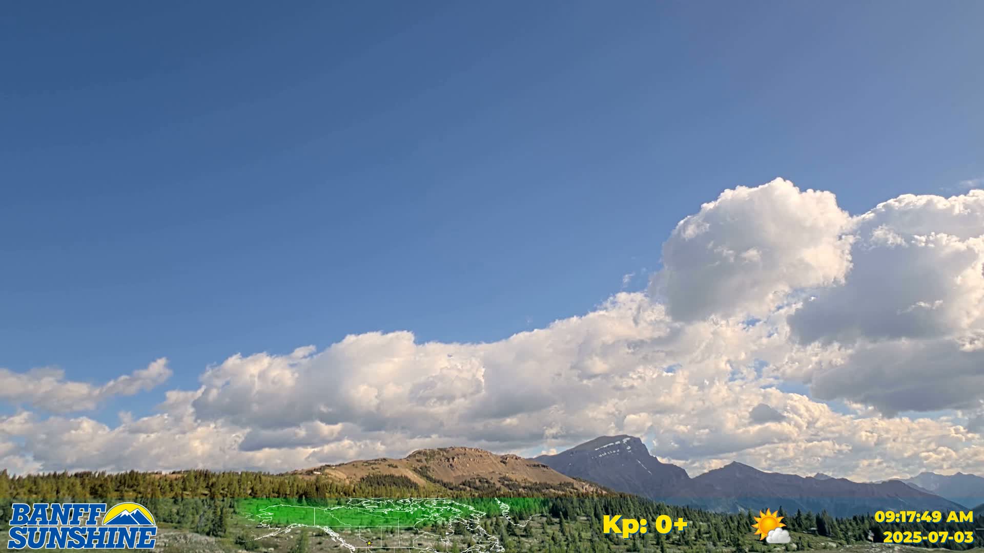 Banff Sunshine Ski Village Mt Bourgeau View & Aurora Borealis/ Northern Lights Live Cam -  Banff, Alberta's Rockies, Alberta, Canada