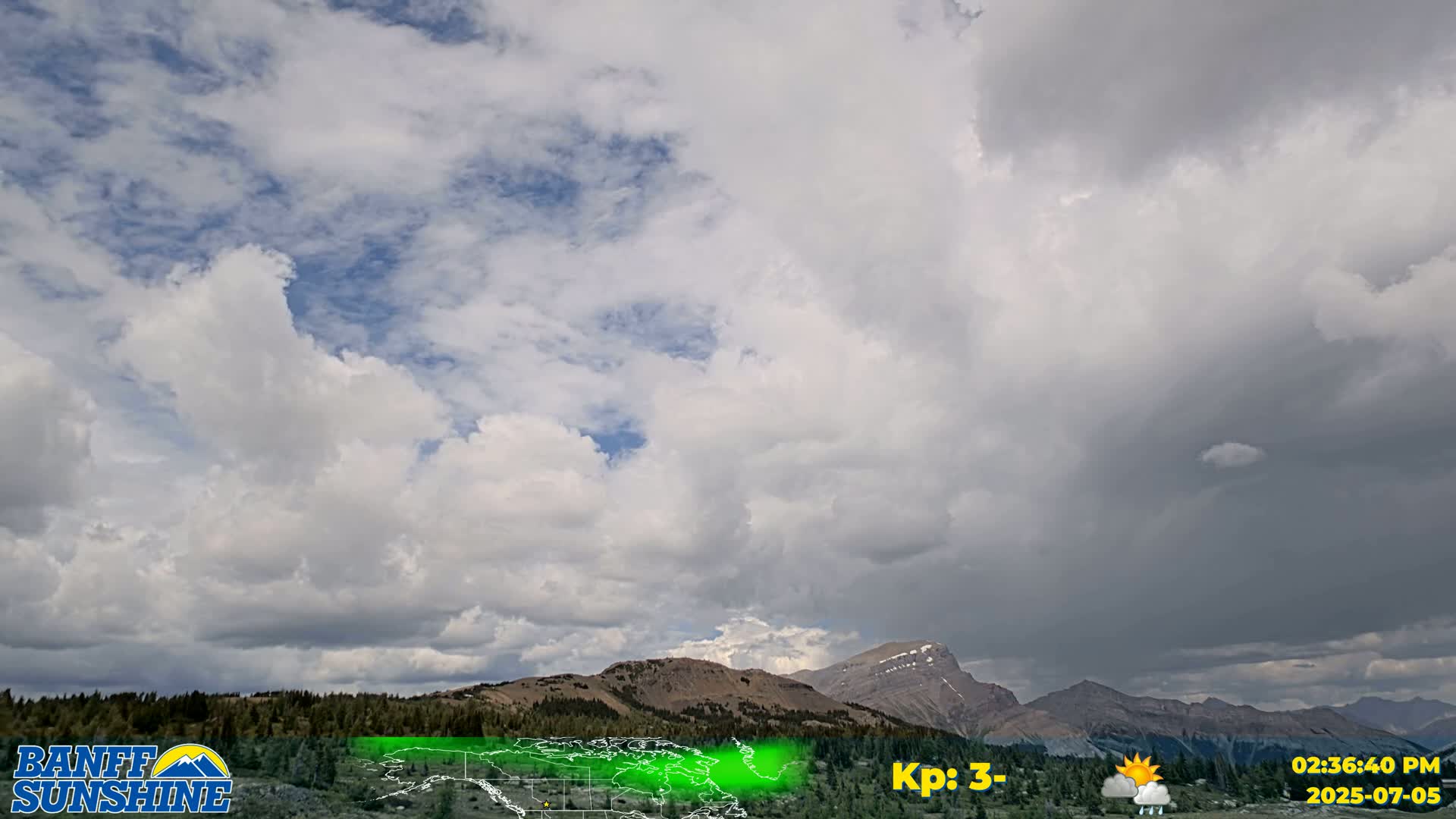 Banff Sunshine Ski Village Mt Bourgeau View & Aurora Borealis/ Northern Lights Live Cam -  Banff, Alberta's Rockies, Alberta, Canada