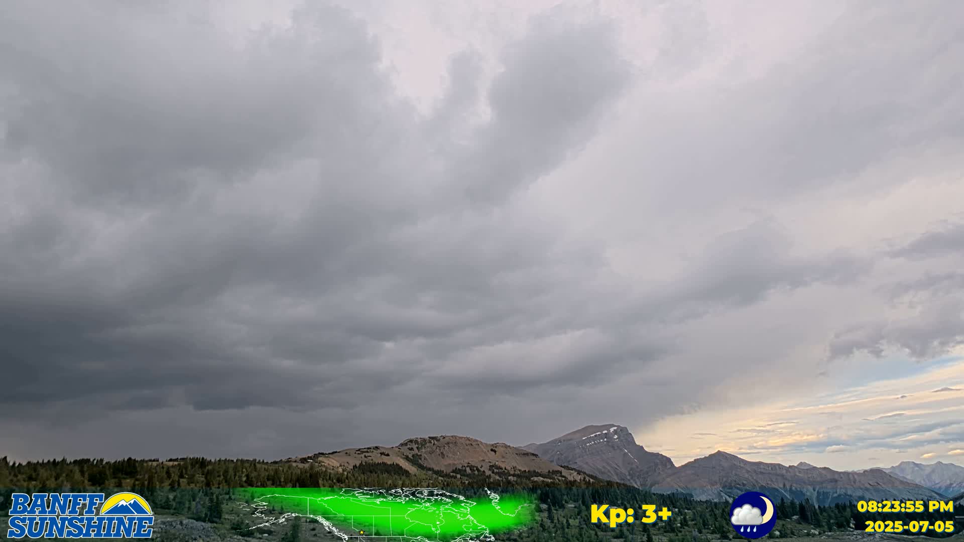 Banff Sunshine Ski Village Mt Bourgeau View & Aurora Borealis/ Northern Lights Live Cam -  Banff, Alberta's Rockies, Alberta, Canada