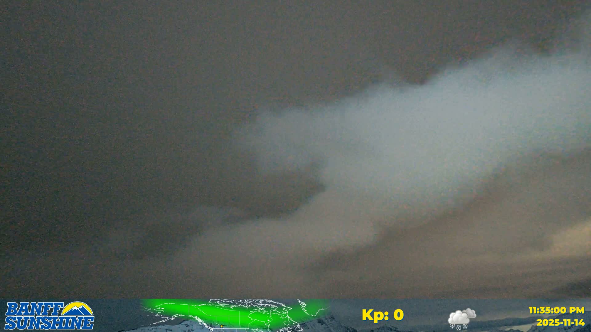 Banff Sunshine Ski Village Mt Bourgeau View & Aurora Borealis/ Northern Lights Live Cam -  Banff, Alberta's Rockies, Alberta, Canada