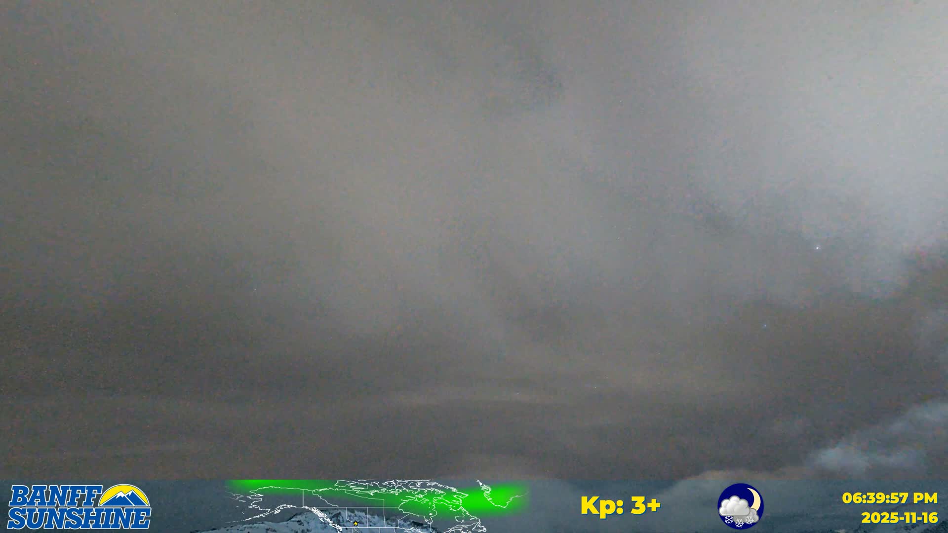 Banff Sunshine Ski Village Mt Bourgeau View & Aurora Borealis/ Northern Lights Live Cam -  Banff, Alberta's Rockies, Alberta, Canada