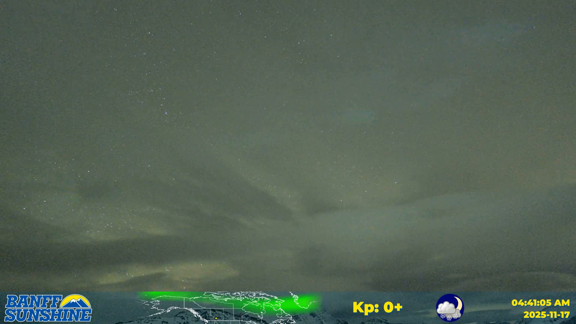 Banff Sunshine Ski Village Mt Bourgeau View & Aurora Borealis/ Northern Lights Live Cam -  Banff, Alberta's Rockies, Alberta, Canada