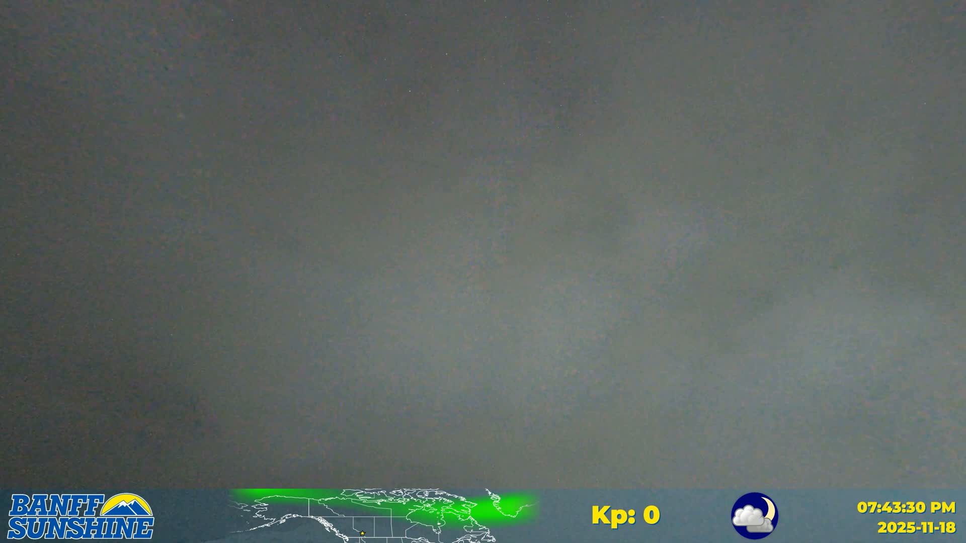 Banff Sunshine Ski Village Mt Bourgeau View & Aurora Borealis/ Northern Lights Live Cam -  Banff, Alberta's Rockies, Alberta, Canada