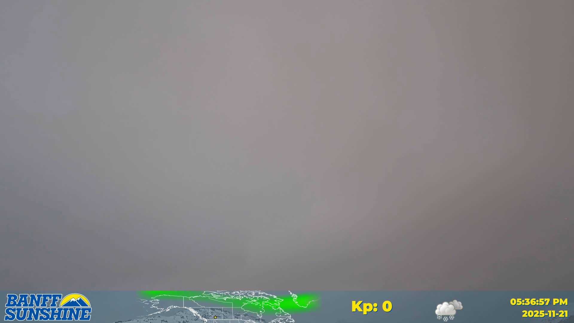 Banff Sunshine Ski Village Mt Bourgeau View & Aurora Borealis/ Northern Lights Live Cam -  Banff, Alberta's Rockies, Alberta, Canada