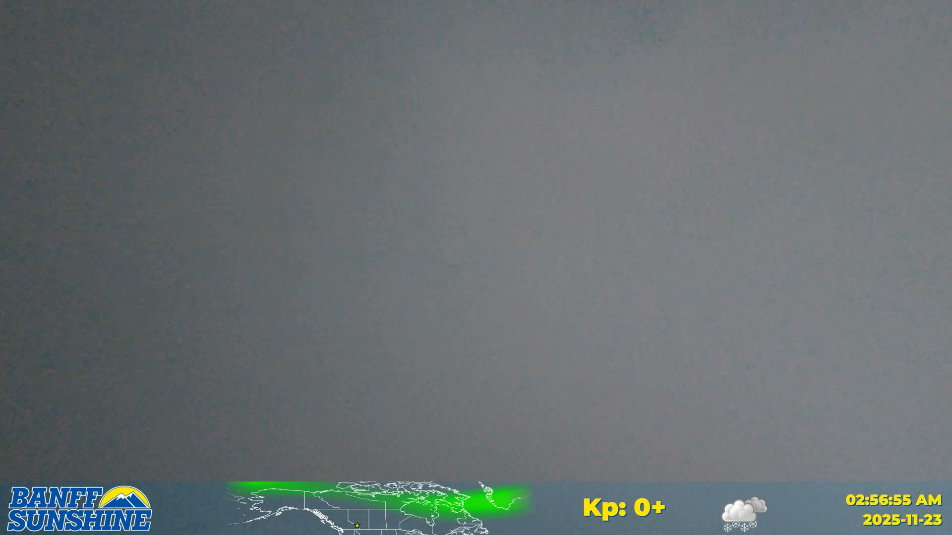 A uniform, dark gray field covers the entire frame, indicating extremely low visibility conditions.
