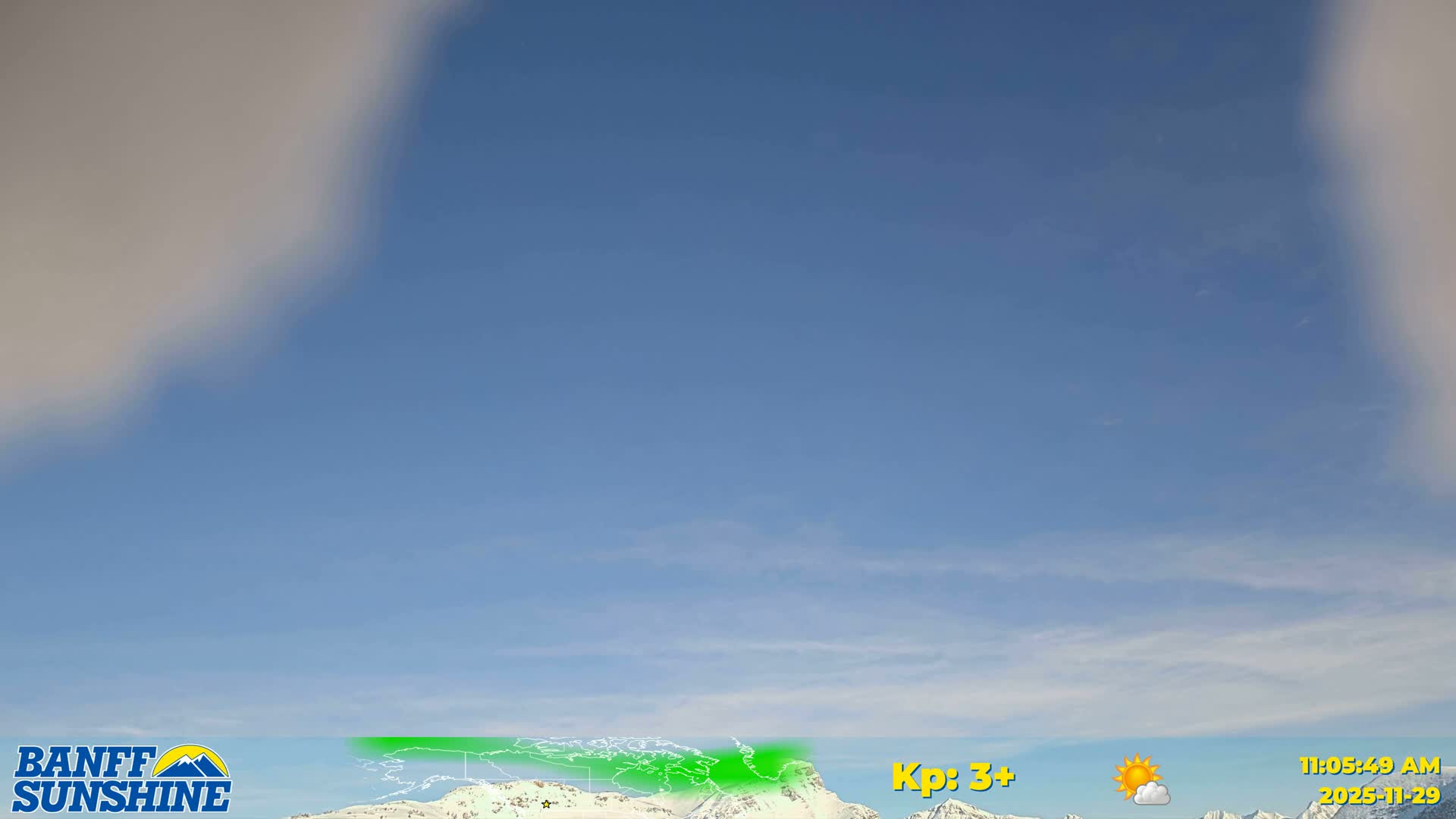 Banff Sunshine Ski Village Mt Bourgeau View & Aurora Borealis/ Northern Lights Live Cam -  Banff, Alberta's Rockies, Alberta, Canada