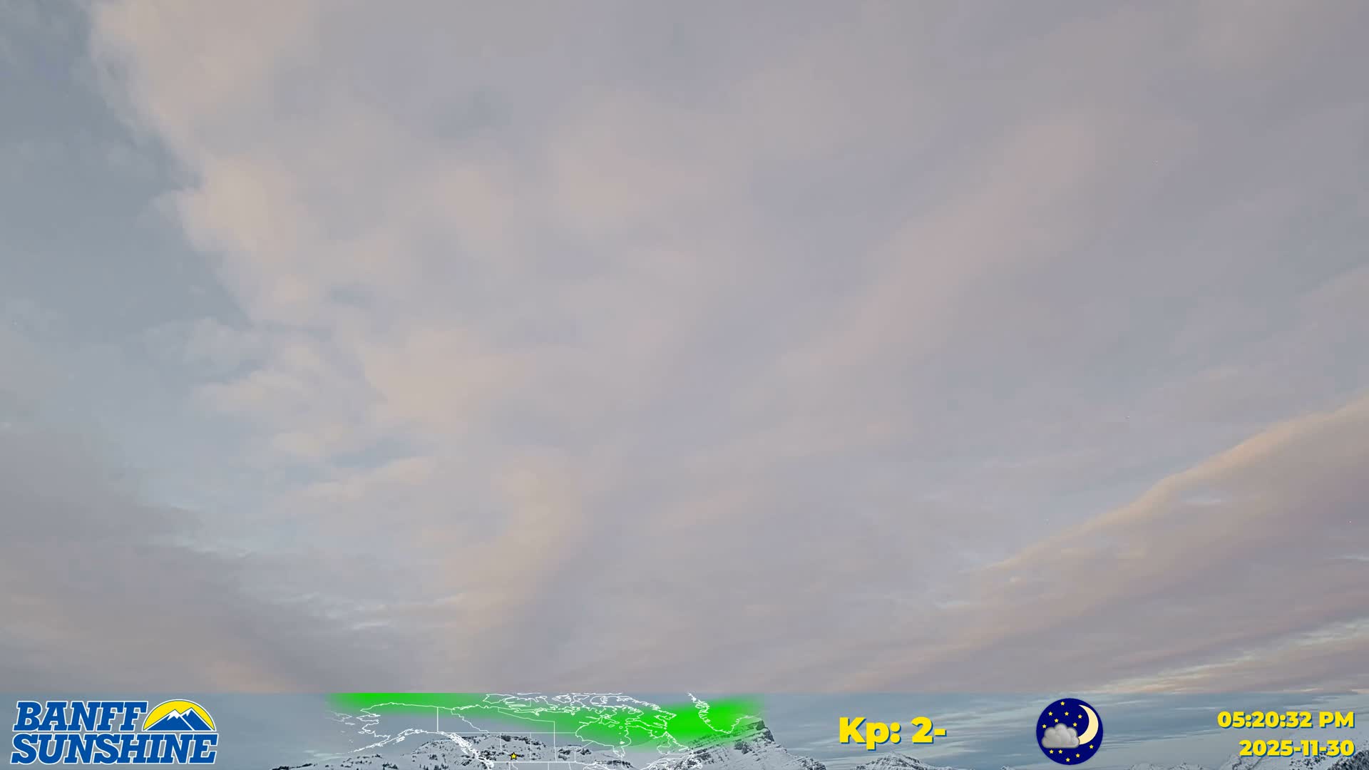 Banff Sunshine Ski Village Mt Bourgeau View & Aurora Borealis/ Northern Lights Live Cam -  Banff, Alberta's Rockies, Alberta, Canada