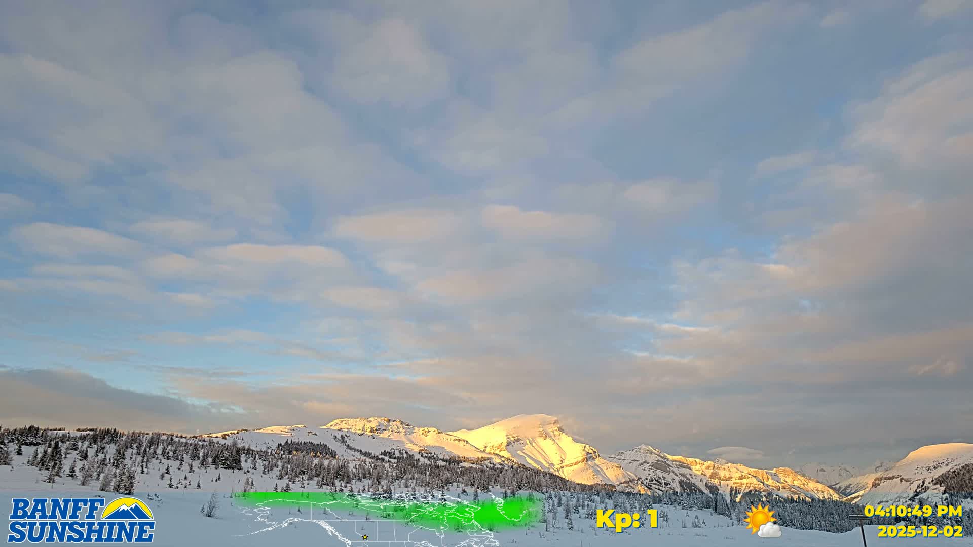 Banff Sunshine Ski Village Mt Bourgeau View & Aurora Borealis/ Northern Lights Live Cam -  Banff, Alberta's Rockies, Alberta, Canada