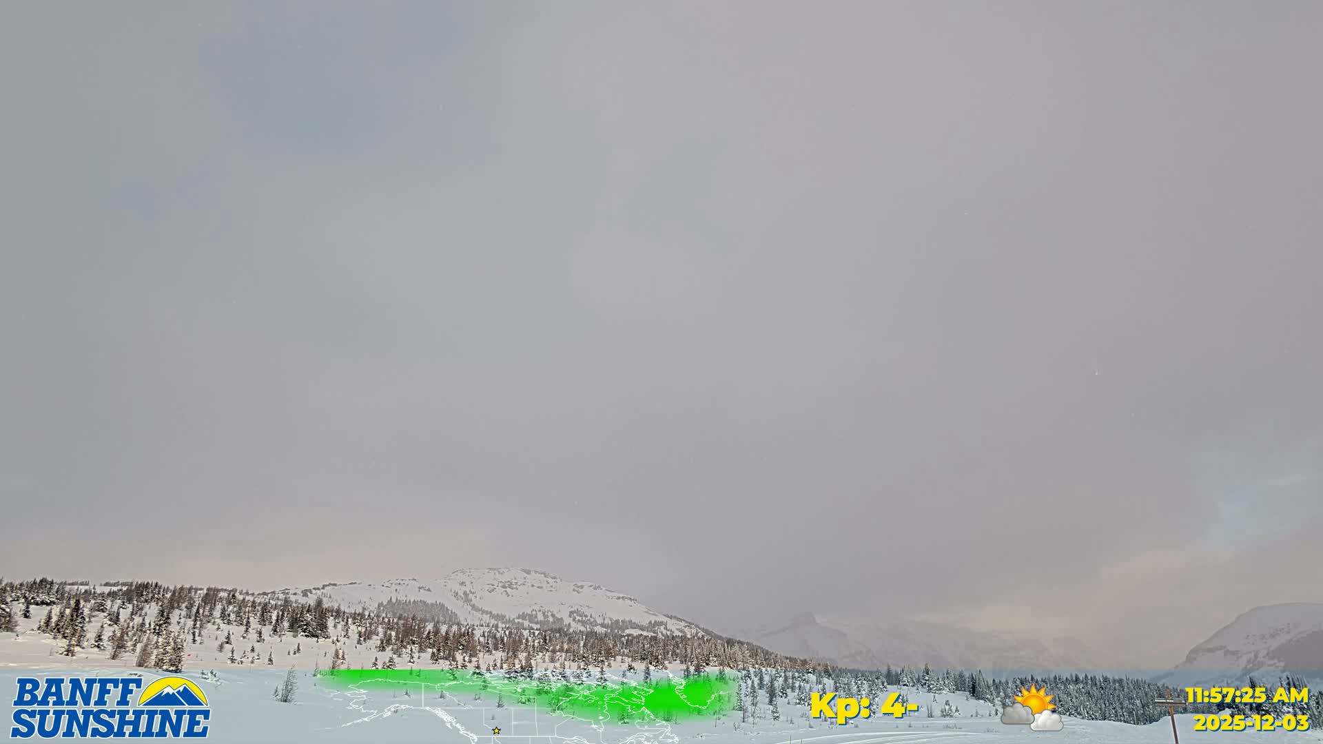 Banff Sunshine Ski Village Mt Bourgeau View & Aurora Borealis/ Northern Lights Live Cam -  Banff, Alberta's Rockies, Alberta, Canada