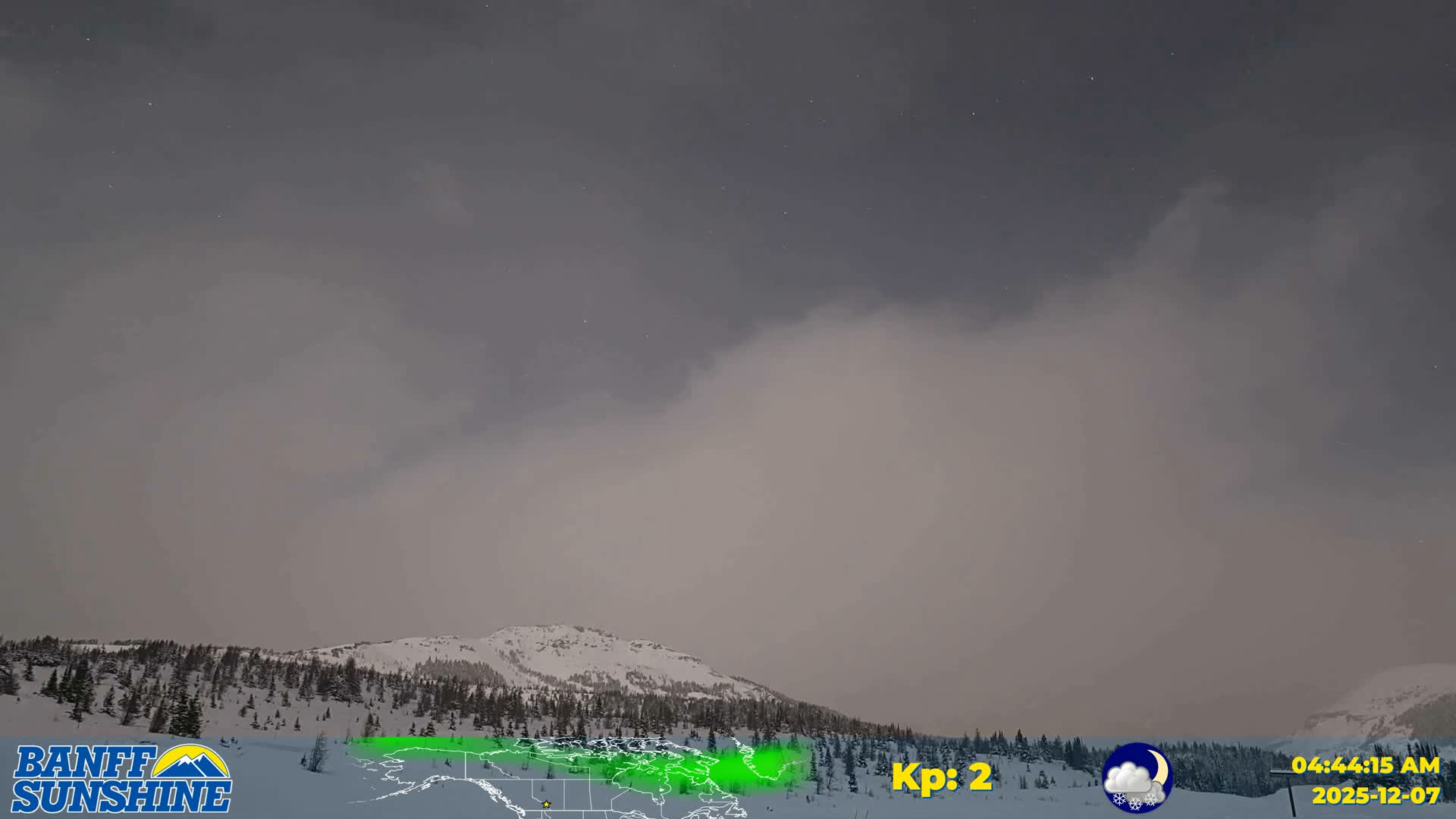 Banff Sunshine Ski Village Mt Bourgeau View & Aurora Borealis/ Northern Lights Live Cam -  Banff, Alberta's Rockies, Alberta, Canada