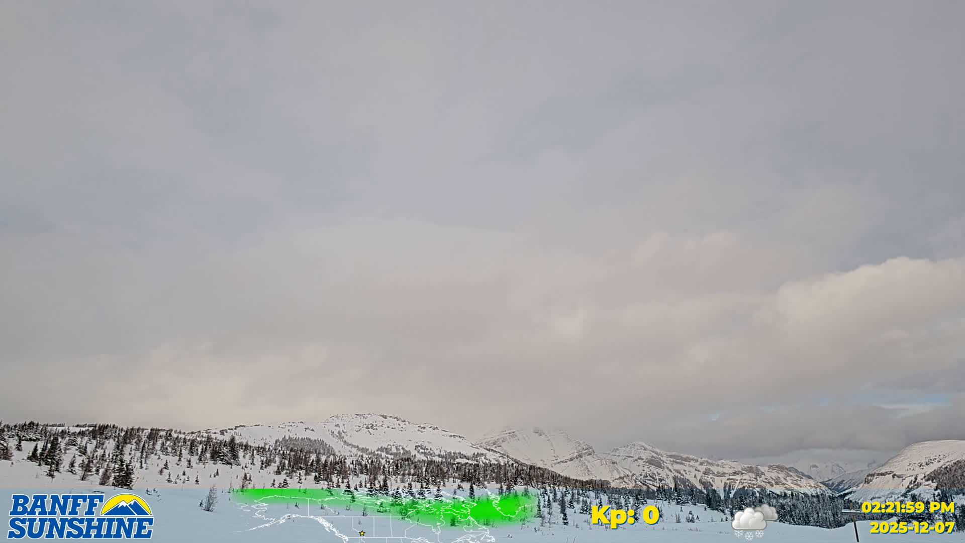 Banff Sunshine Ski Village Mt Bourgeau View & Aurora Borealis/ Northern Lights Live Cam -  Banff, Alberta's Rockies, Alberta, Canada