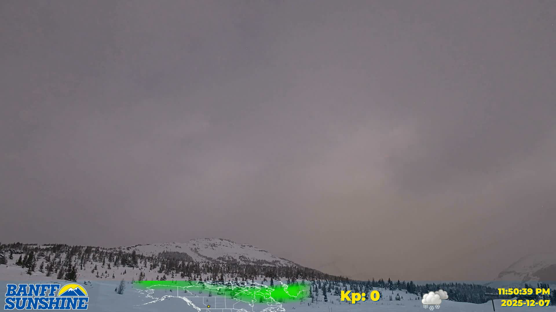 Banff Sunshine Ski Village Mt Bourgeau View & Aurora Borealis/ Northern Lights Live Cam -  Banff, Alberta's Rockies, Alberta, Canada