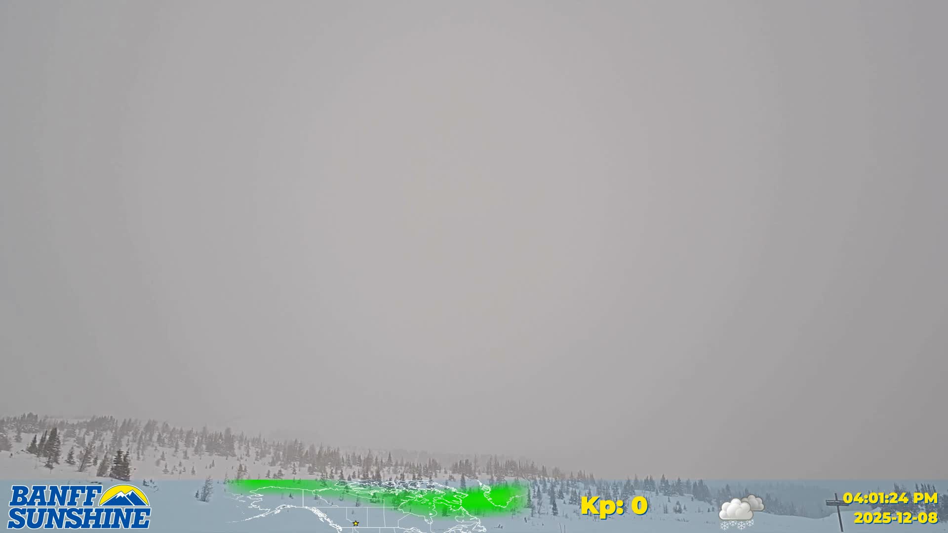 Banff Sunshine Ski Village Mt Bourgeau View & Aurora Borealis/ Northern Lights Live Cam -  Banff, Alberta's Rockies, Alberta, Canada