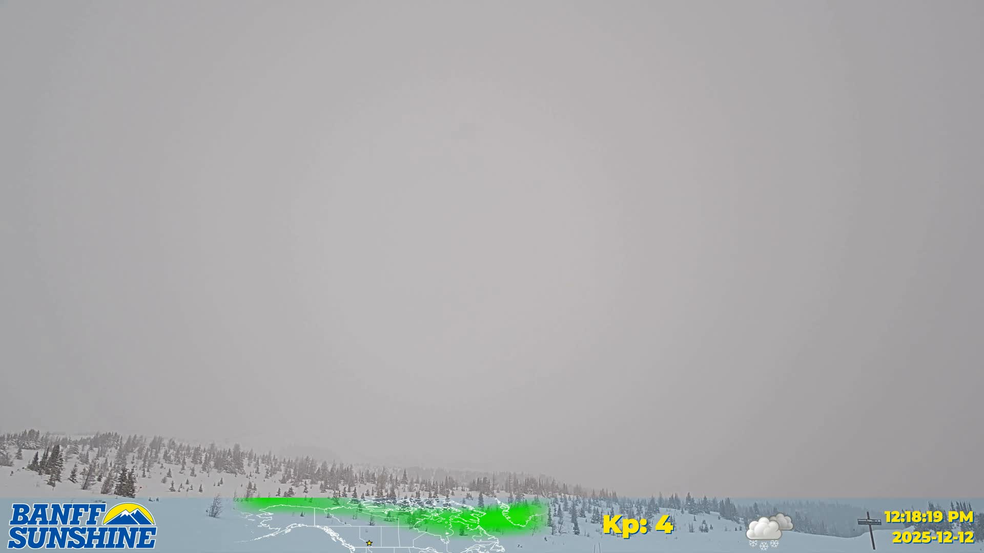 Banff Sunshine Ski Village Mt Bourgeau View & Aurora Borealis/ Northern Lights Live Cam -  Banff, Alberta's Rockies, Alberta, Canada