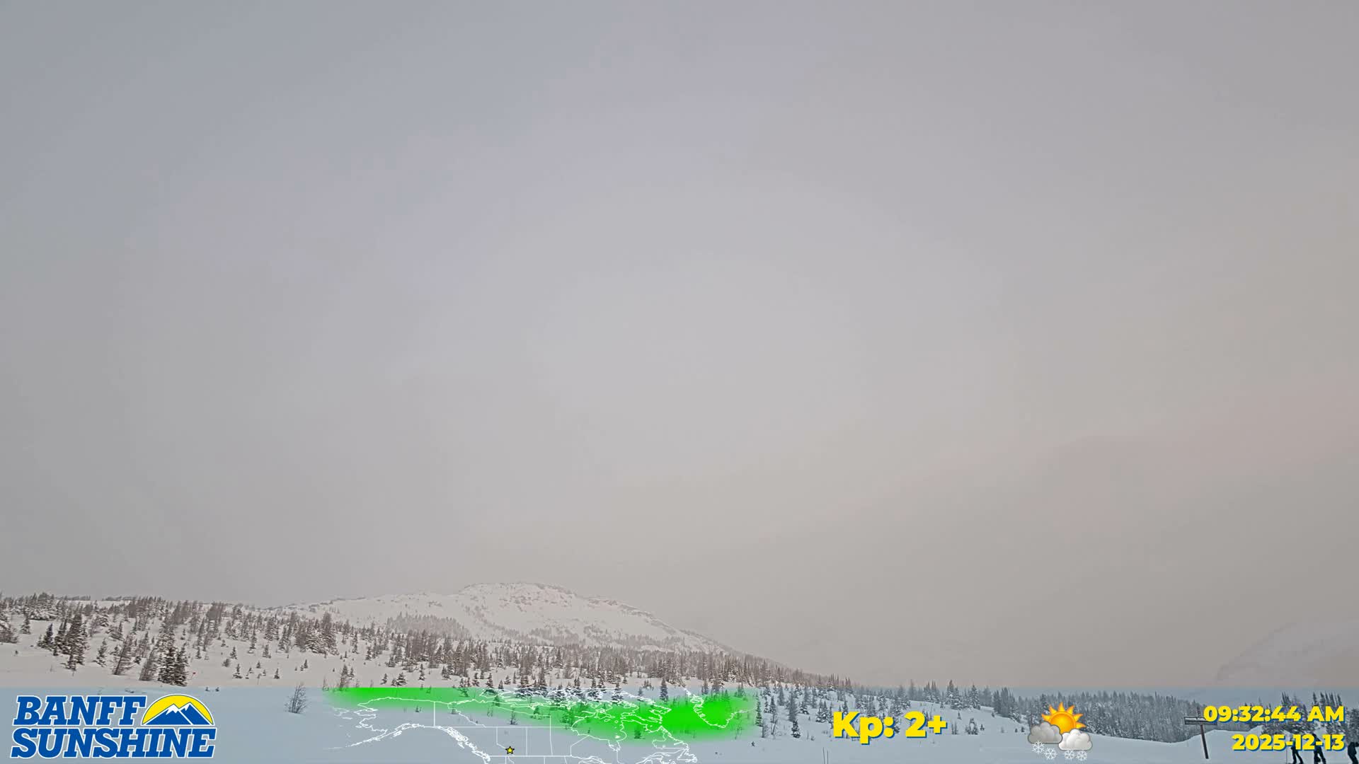 Banff Sunshine Ski Village Mt Bourgeau View & Aurora Borealis/ Northern Lights Live Cam -  Banff, Alberta's Rockies, Alberta, Canada
