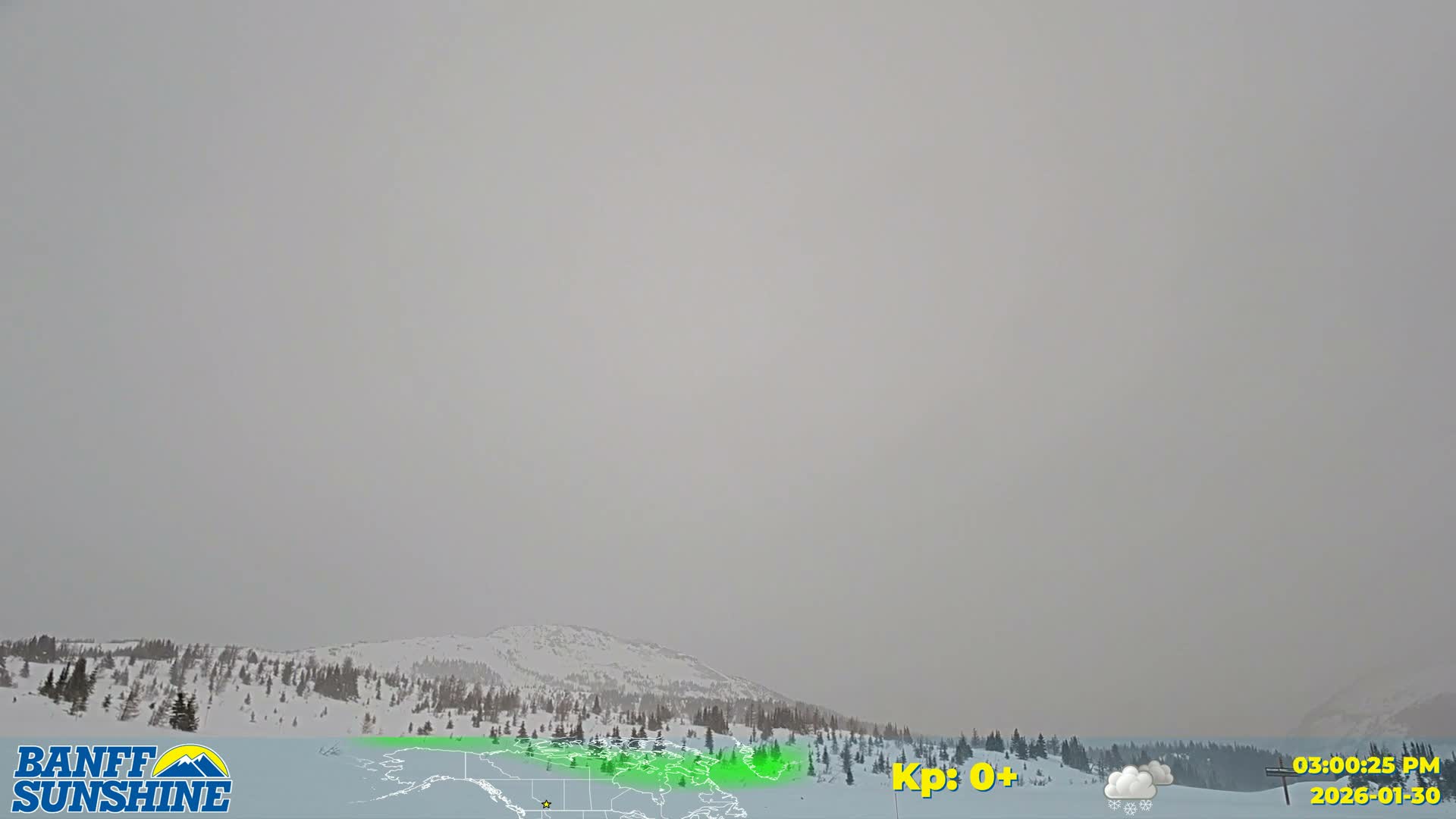 Banff Sunshine Ski Village Mt Bourgeau View & Aurora Borealis/ Northern Lights Live Cam -  Banff, Alberta's Rockies, Alberta, Canada