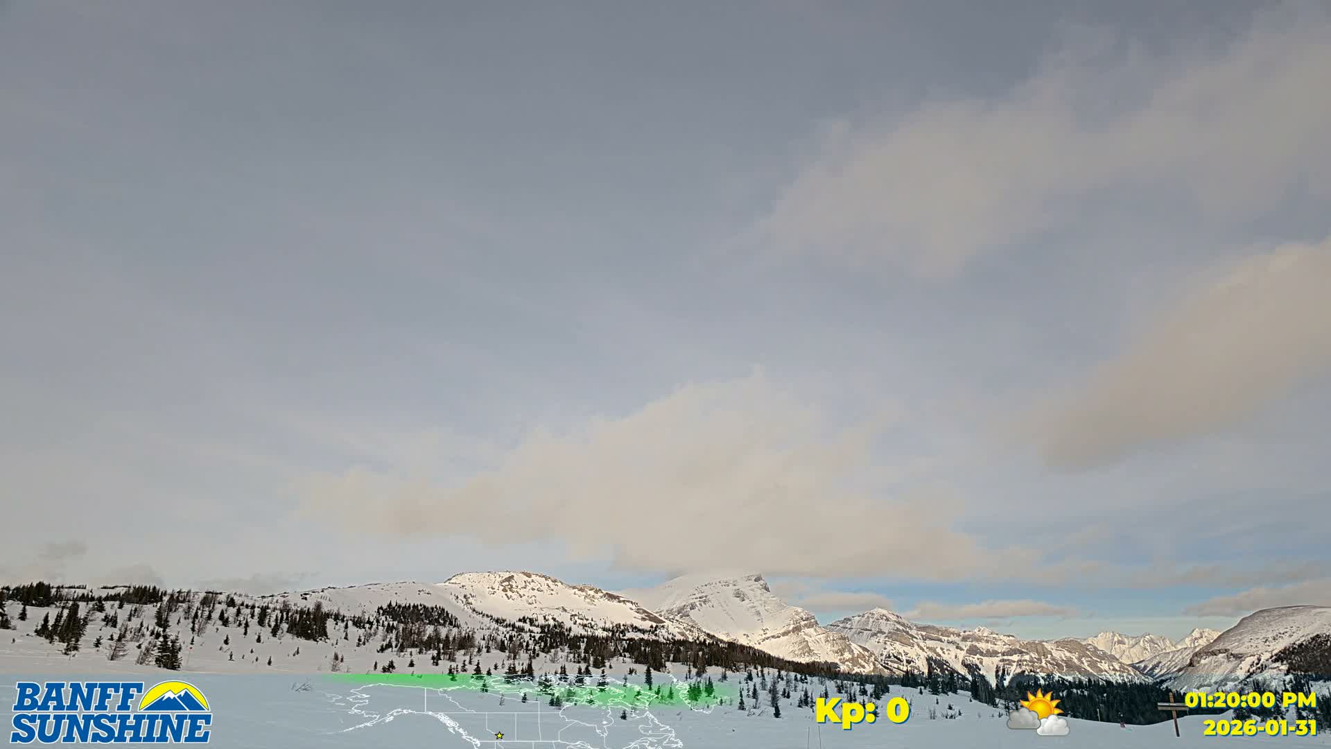 Banff Sunshine Ski Village Mt Bourgeau View & Aurora Borealis/ Northern Lights Live Cam -  Banff, Alberta's Rockies, Alberta, Canada