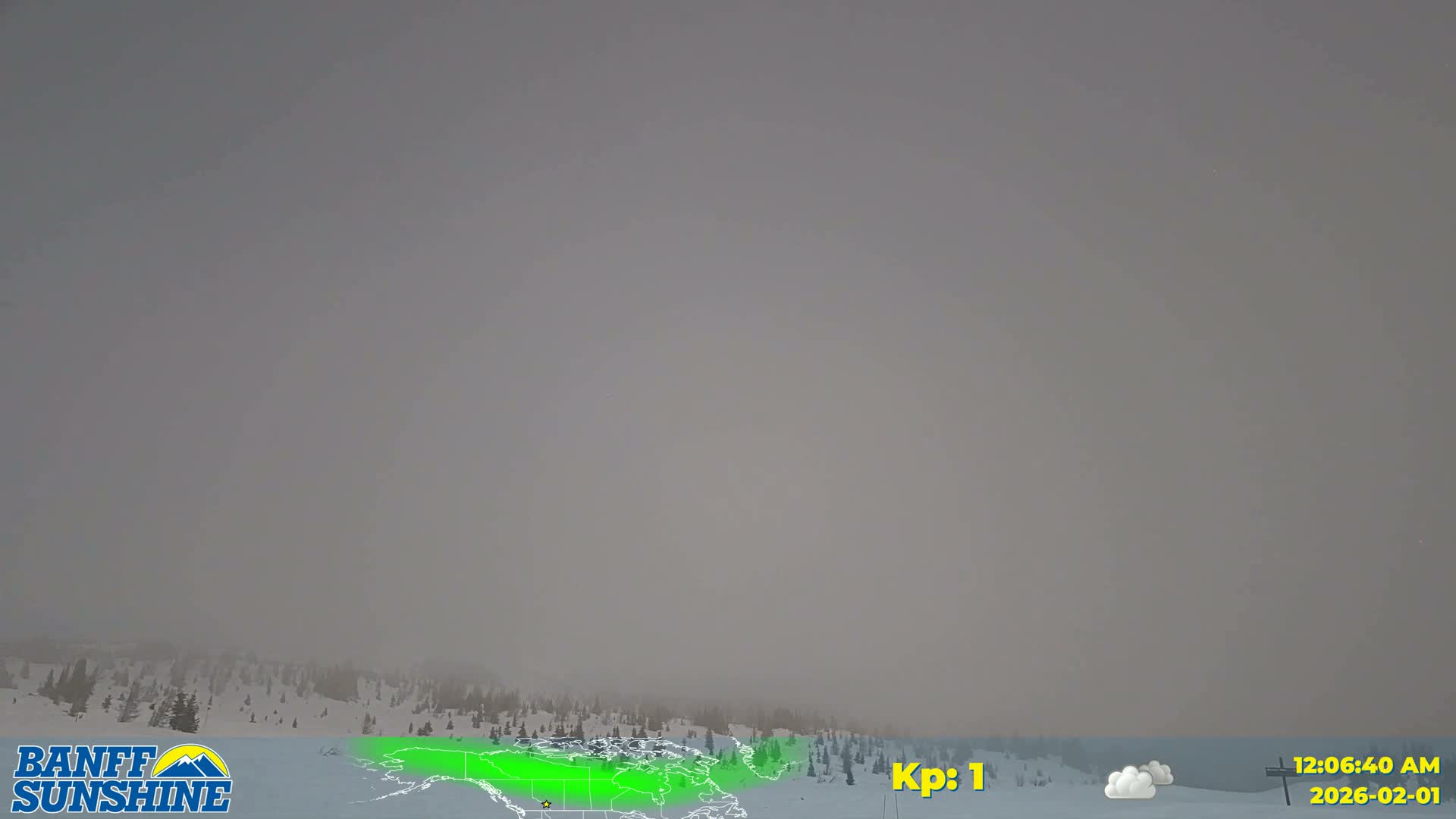 Banff Sunshine Ski Village Mt Bourgeau View & Aurora Borealis/ Northern Lights Live Cam -  Banff, Alberta's Rockies, Alberta, Canada