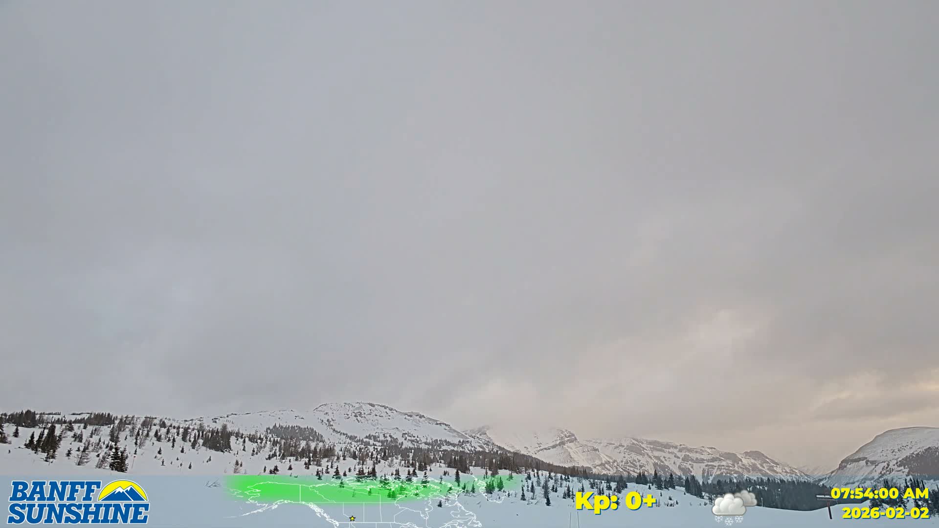 Banff Sunshine Ski Village Mt Bourgeau View & Aurora Borealis/ Northern Lights Live Cam -  Banff, Alberta's Rockies, Alberta, Canada