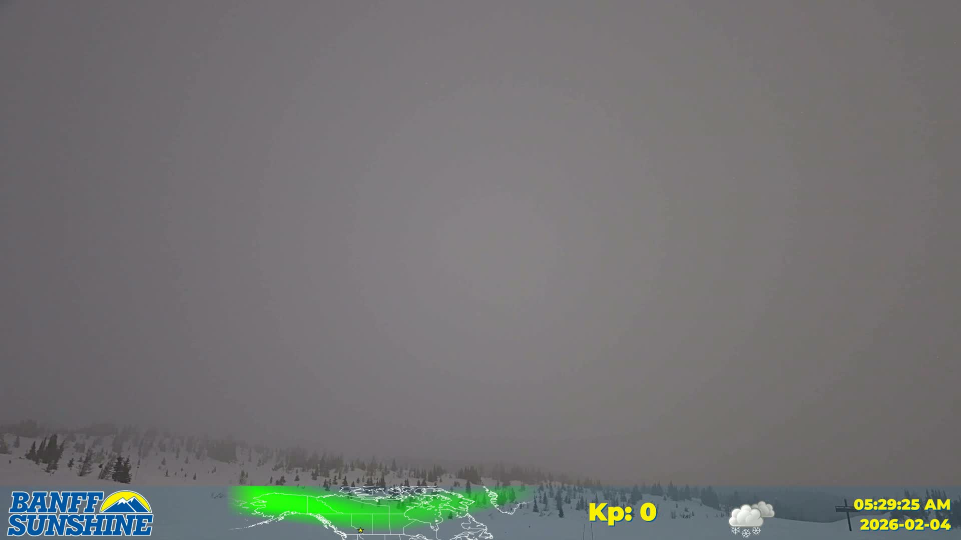 Banff Sunshine Ski Village Mt Bourgeau View & Aurora Borealis/ Northern Lights Live Cam -  Banff, Alberta's Rockies, Alberta, Canada