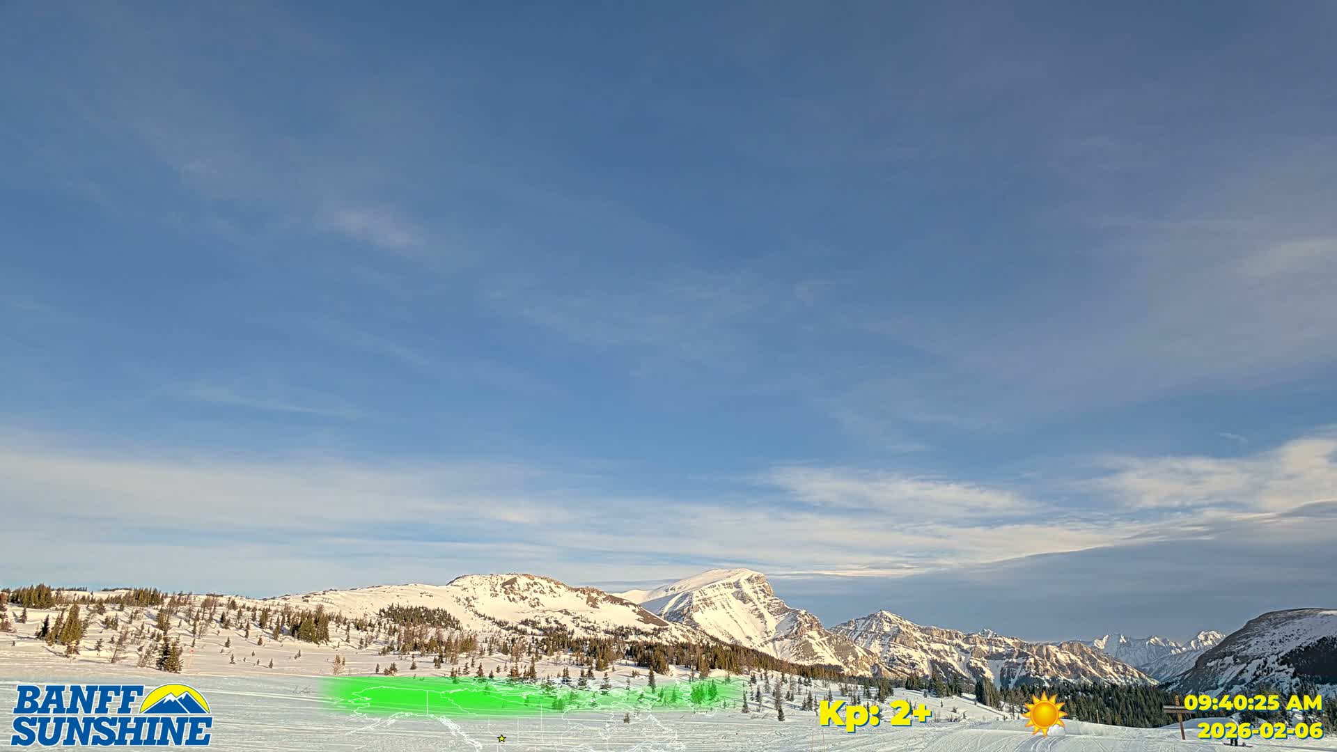 Banff Sunshine Ski Village Mt Bourgeau View & Aurora Borealis/ Northern Lights Live Cam -  Banff, Alberta's Rockies, Alberta, Canada