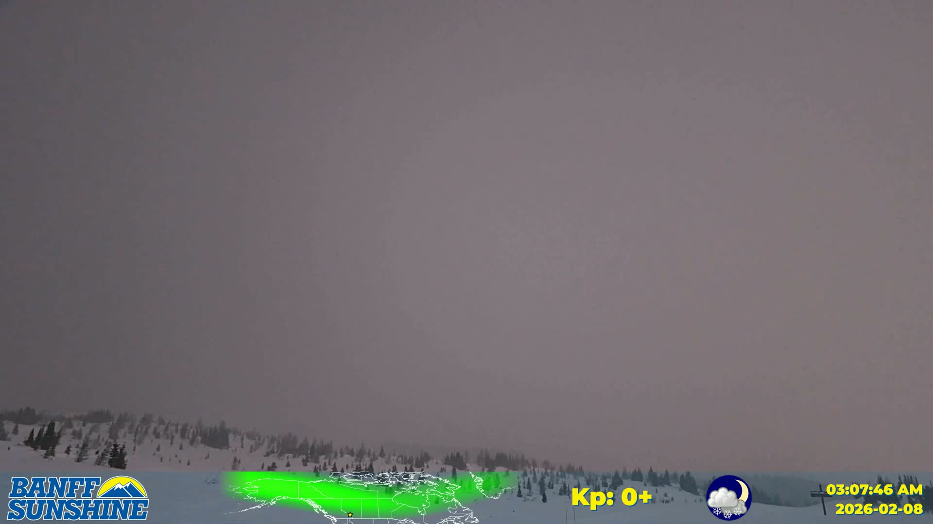 Banff Sunshine Ski Village Mt Bourgeau View & Aurora Borealis/ Northern Lights Live Cam -  Banff, Alberta's Rockies, Alberta, Canada