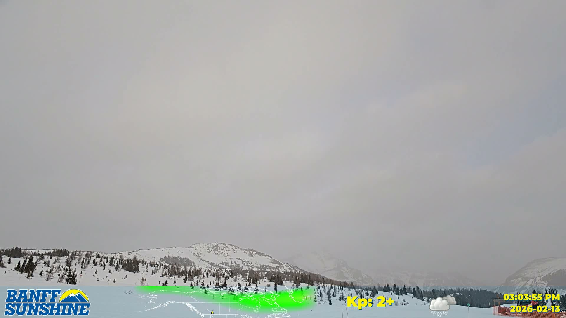Banff Sunshine Ski Village Mt Bourgeau View & Aurora Borealis/ Northern Lights Live Cam -  Banff, Alberta's Rockies, Alberta, Canada