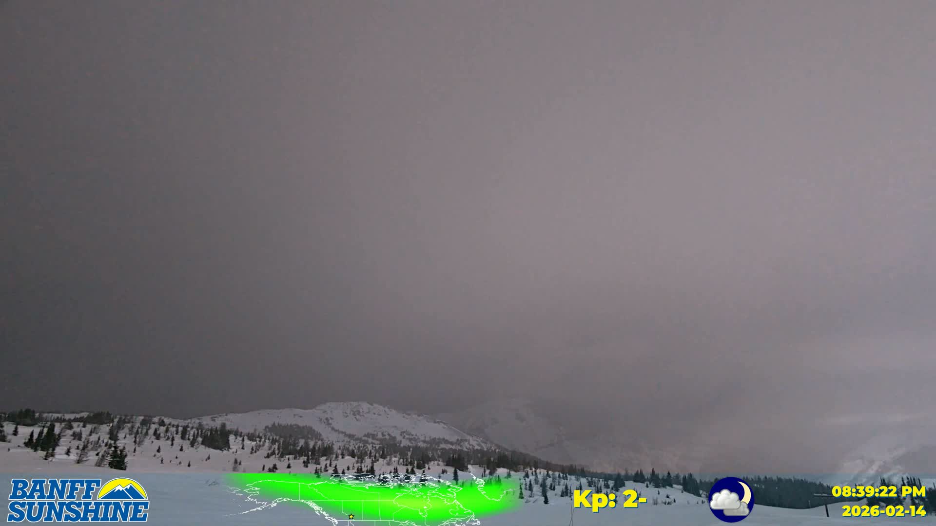 Banff Sunshine Ski Village Mt Bourgeau View & Aurora Borealis/ Northern Lights Live Cam -  Banff, Alberta's Rockies, Alberta, Canada