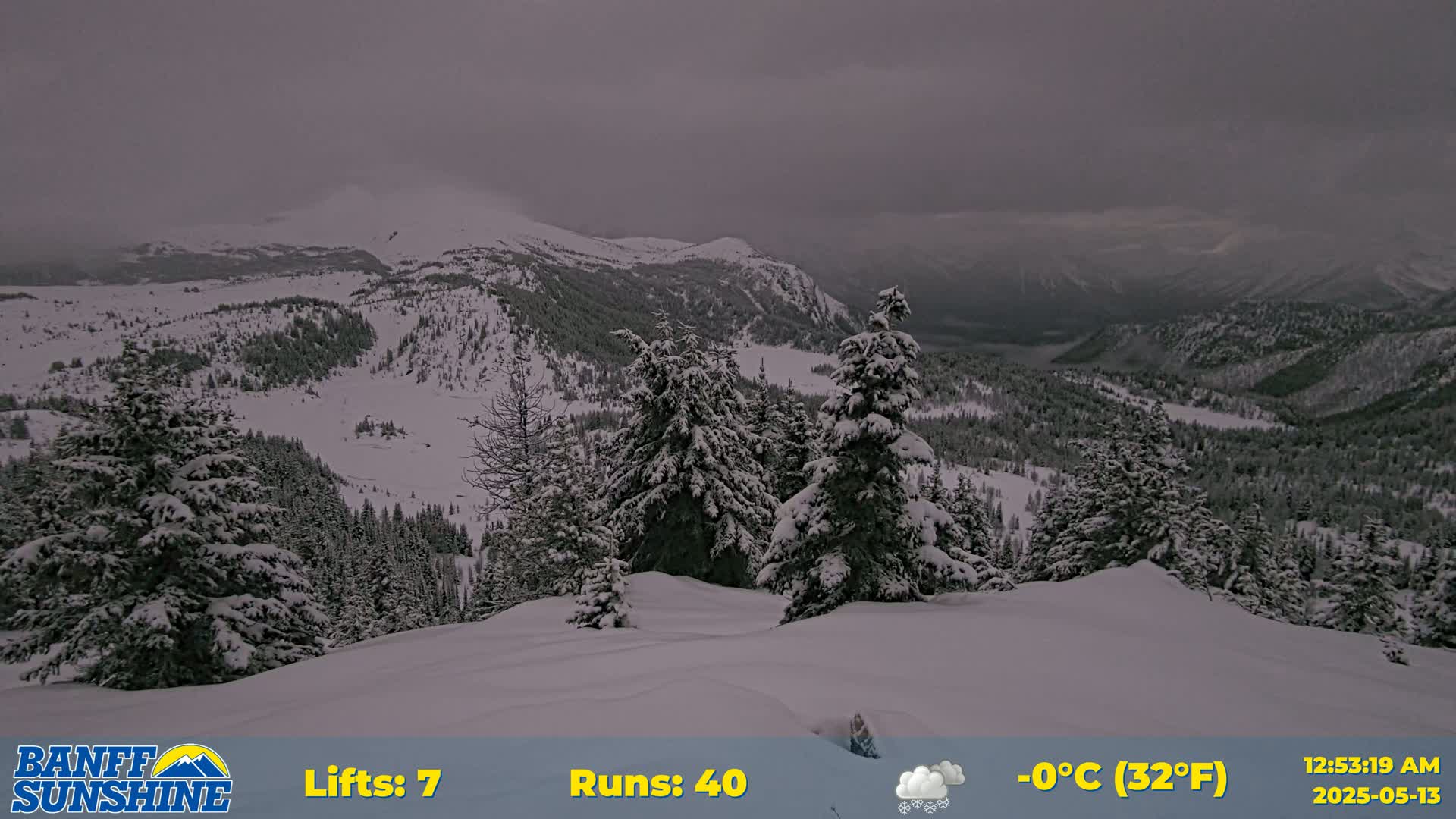Banff Sunshine Ski Village Rock Isle Lake & Panaromic Rocky Mountain View  Live Cam - Banff, Alberta's Rockies, Alberta, Canada