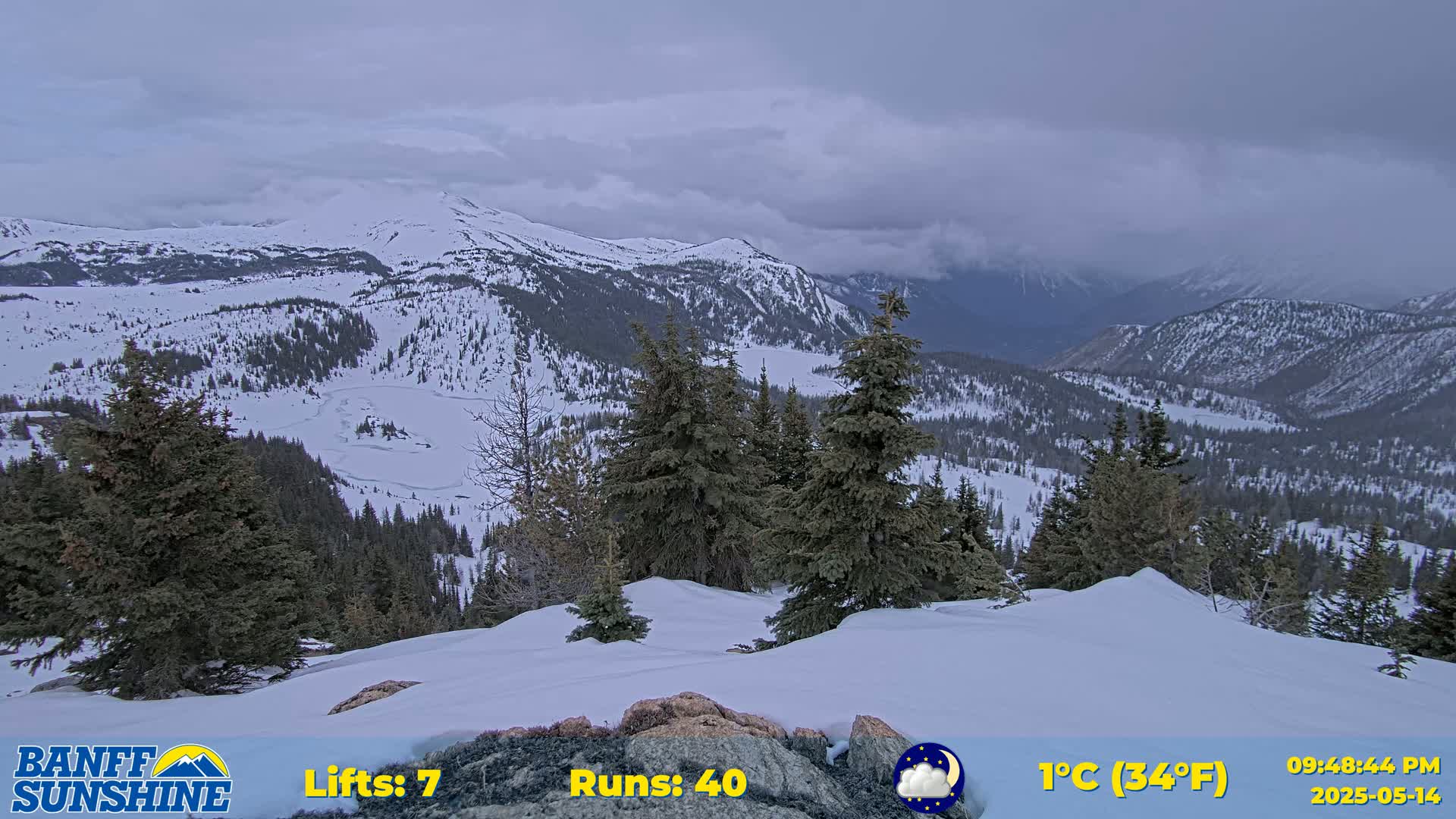 Banff Sunshine Ski Village Rock Isle Lake & Panaromic Rocky Mountain View  Live Cam - Banff, Alberta's Rockies, Alberta, Canada