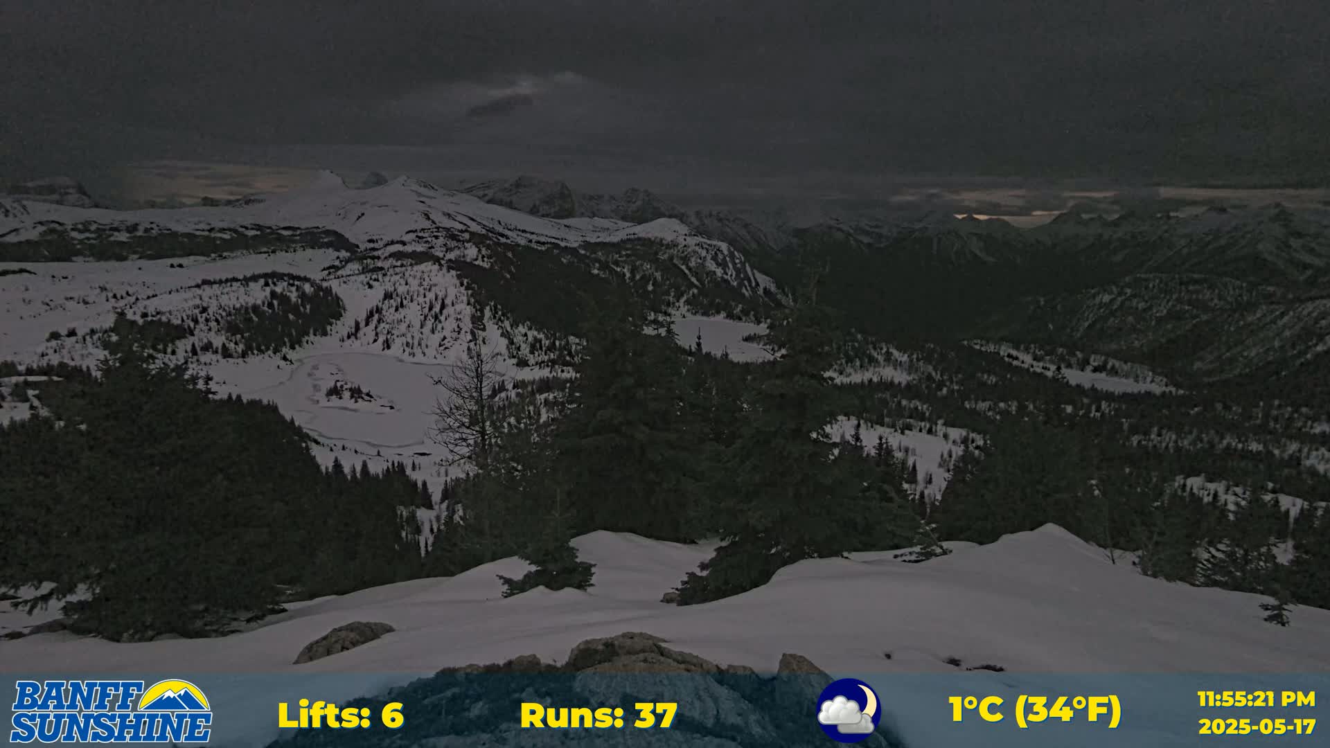 Banff Sunshine Ski Village Rock Isle Lake & Panaromic Rocky Mountain View  Live Cam - Banff, Alberta's Rockies, Alberta, Canada
