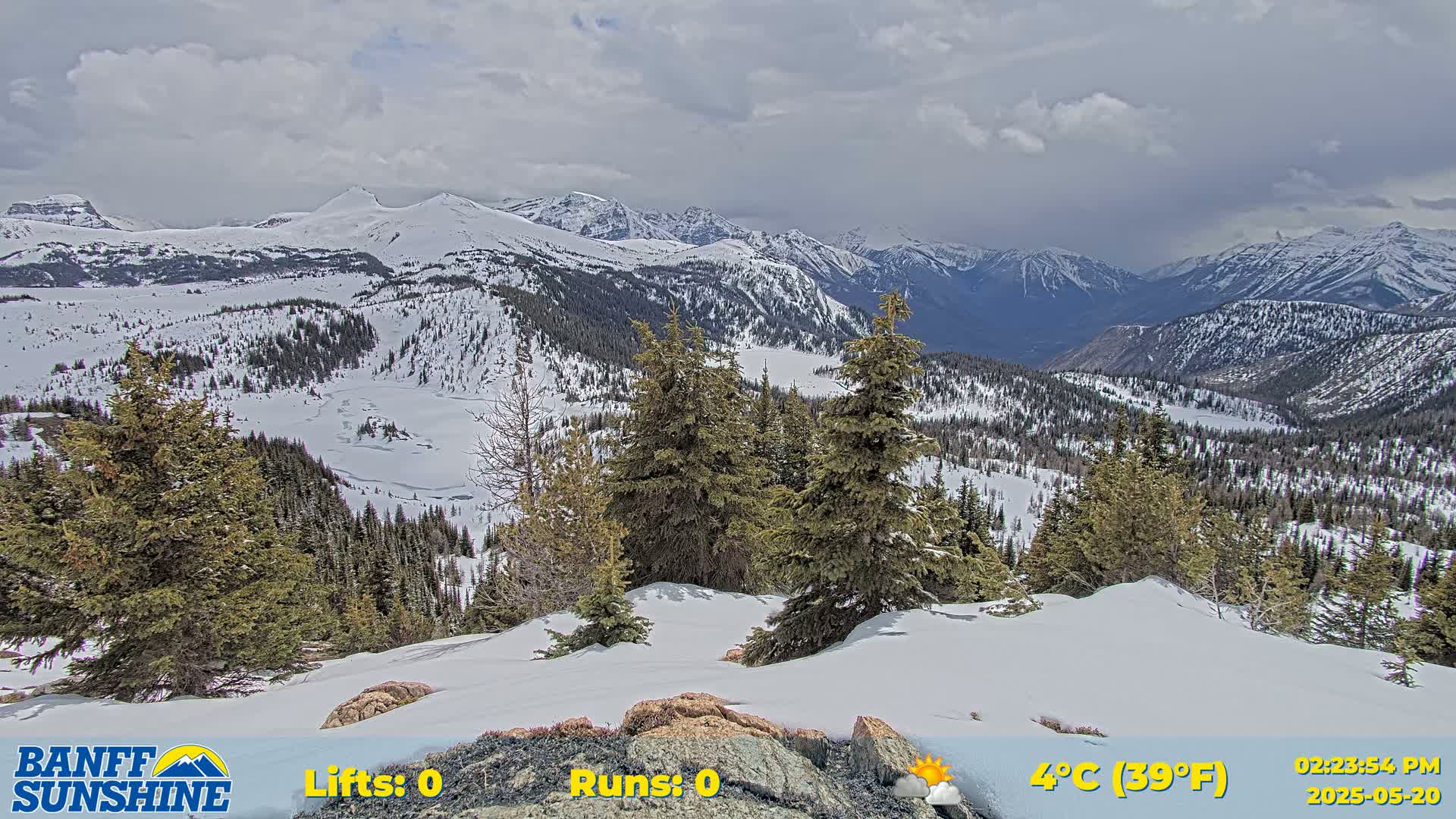 Banff Sunshine Ski Village Rock Isle Lake & Panaromic Rocky Mountain View  Live Cam - Banff, Alberta's Rockies, Alberta, Canada